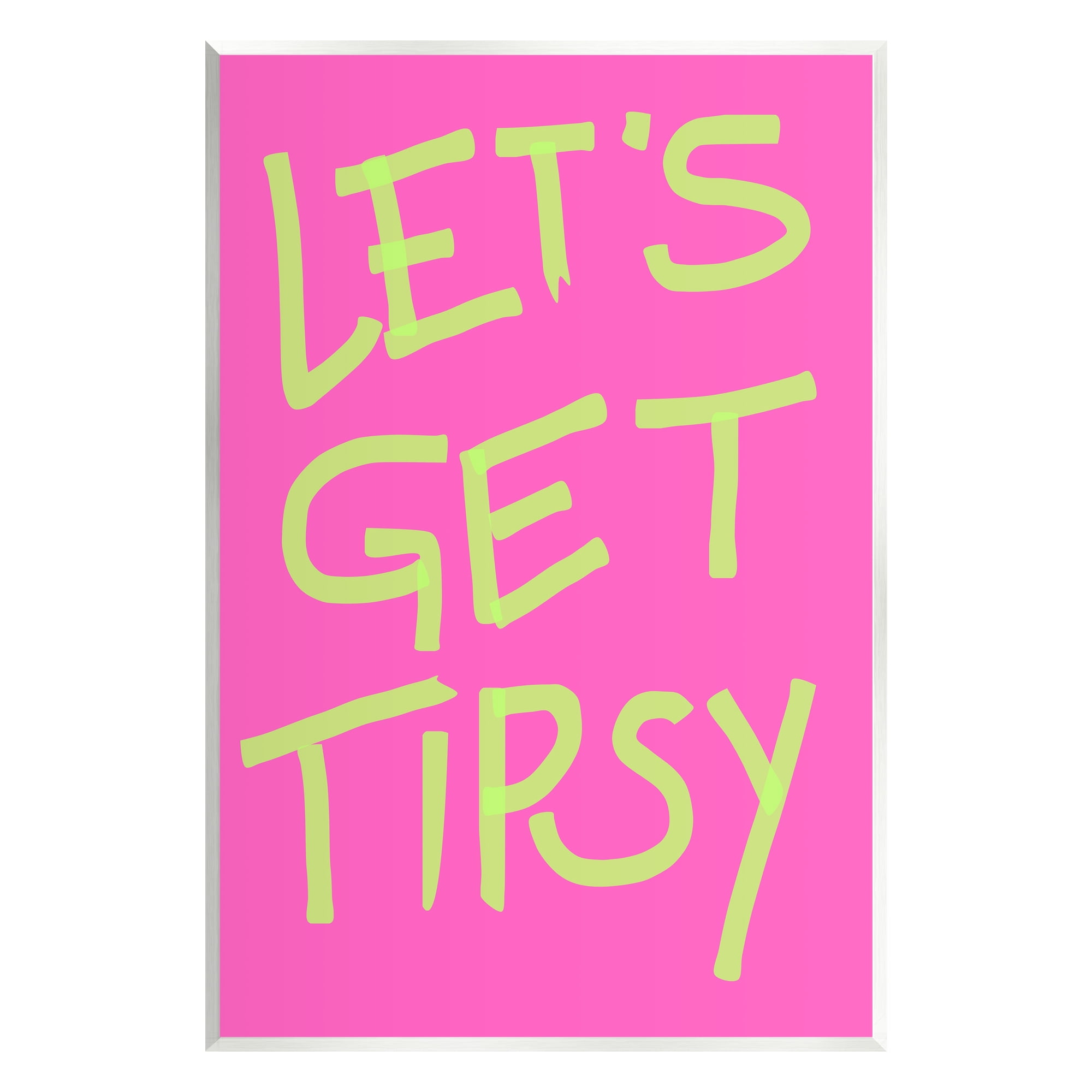 Stupell Industries Vivid Let's Get Tipsy Inspirational Painting Unframed Art Print Wall Art, 13 x 19