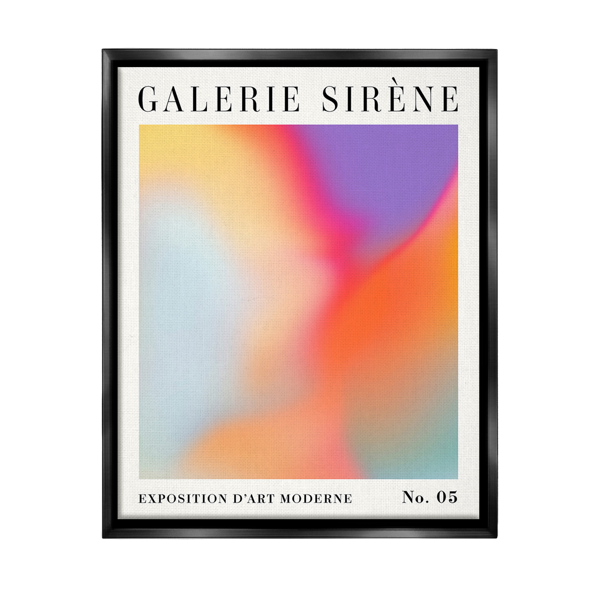 Stupell Industries Vivid Light Flare Pattern Abstract Painting Black Floater Framed Canvas Art Print Wall Art, 17 x 21
