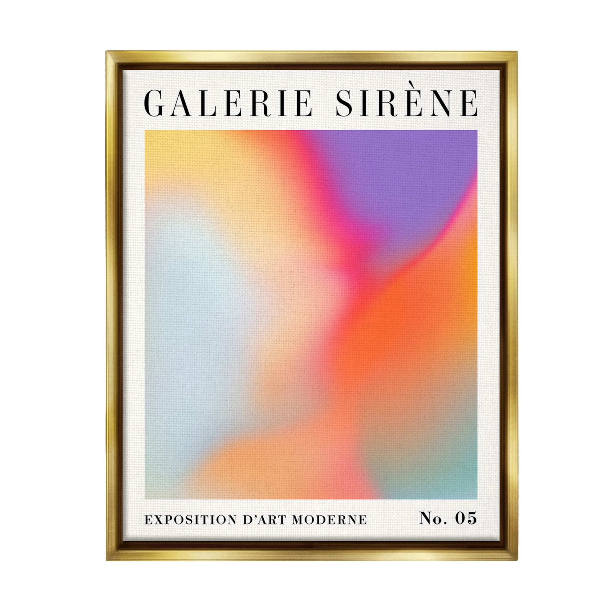 Stupell Industries Vivid Light Flare Pattern Abstract Painting Gold Floater Framed Canvas Art Print Wall Art, 17 x 21