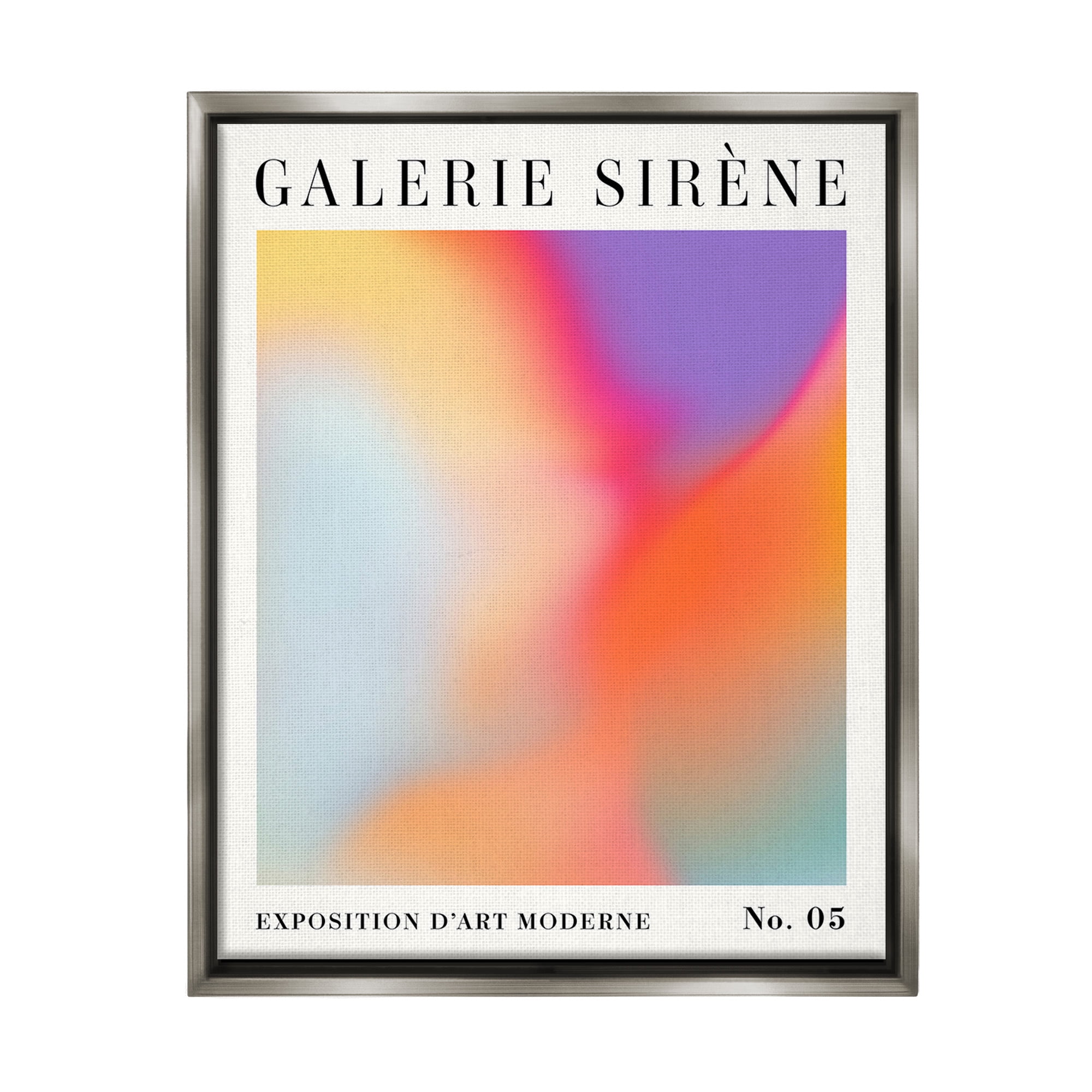 Stupell Industries Vivid Light Flare Pattern Abstract Painting Gray Floater Framed Canvas Art Print Wall Art, 17 x 21
