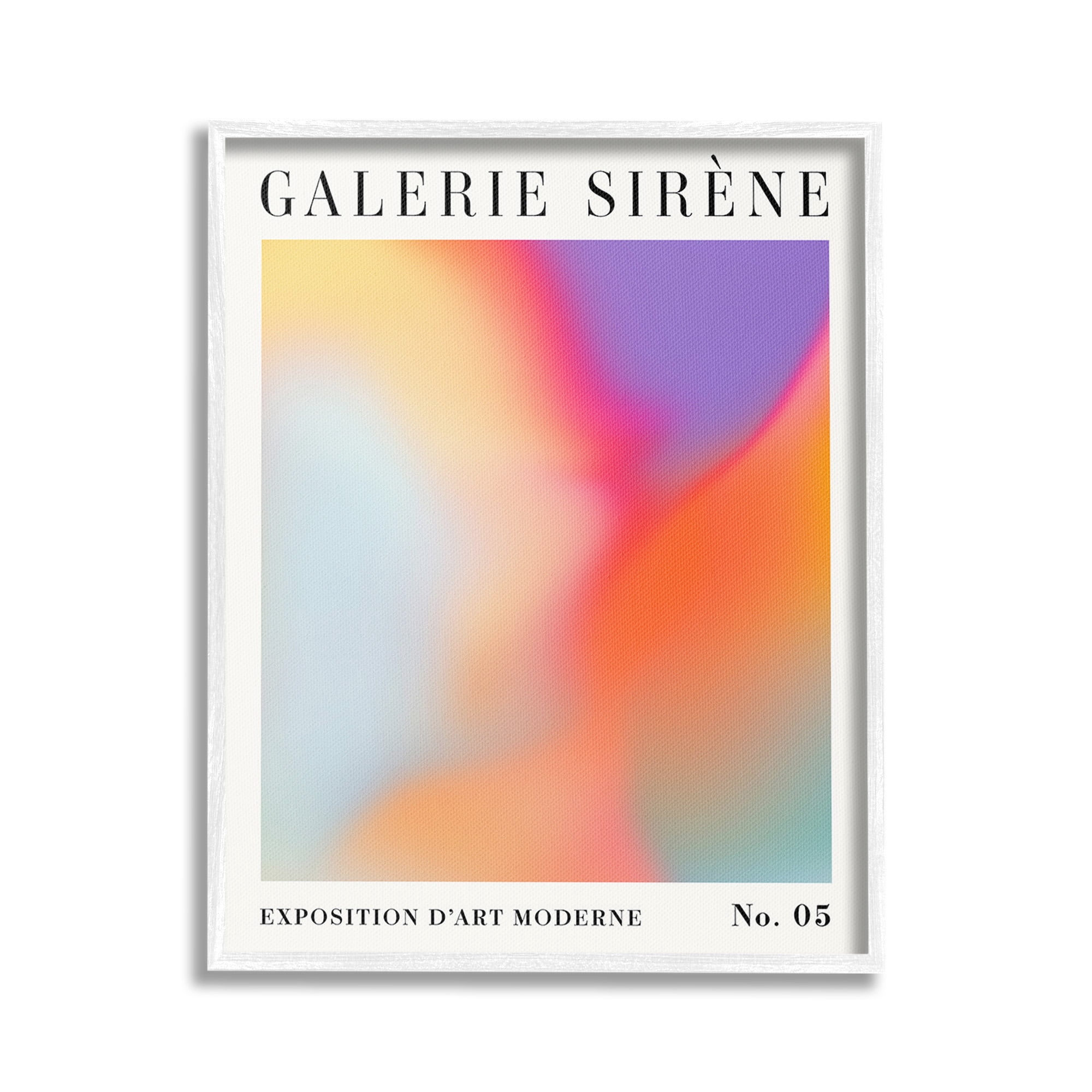Stupell Industries Vivid Light Flare Pattern Abstract Painting White Framed Art Print Wall Art, 16 x 20