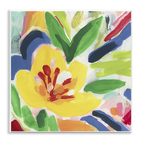 Stupell Industries Vivid Lively Florals Floral Painting Unframed Art Print Wall Art, 12 x 12