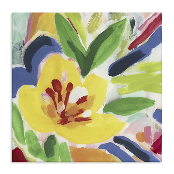 Stupell Industries Vivid Lively Florals Floral Painting Wrapped Canvas Canvas Art Print Wall Art, 17 x 17