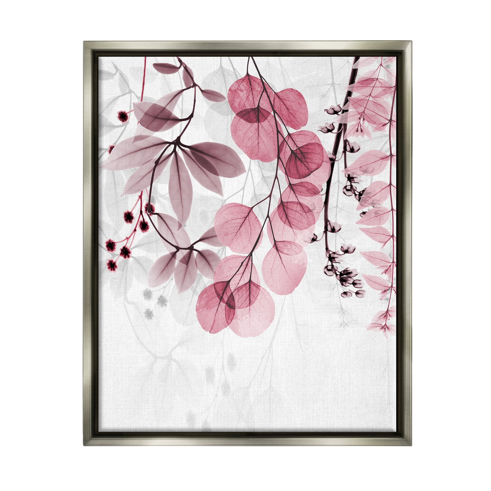 Stupell Industries Vivid Matter Botanicals Botanical & Floral Painting Gray Floater Framed Art Print Wall Art, 25 x 31