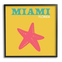 Stupell Industries Vivid Miami Starfish Silhouette Graphic Art Black Framed Art Print Wall Art, Design by The Saturday Evening Post