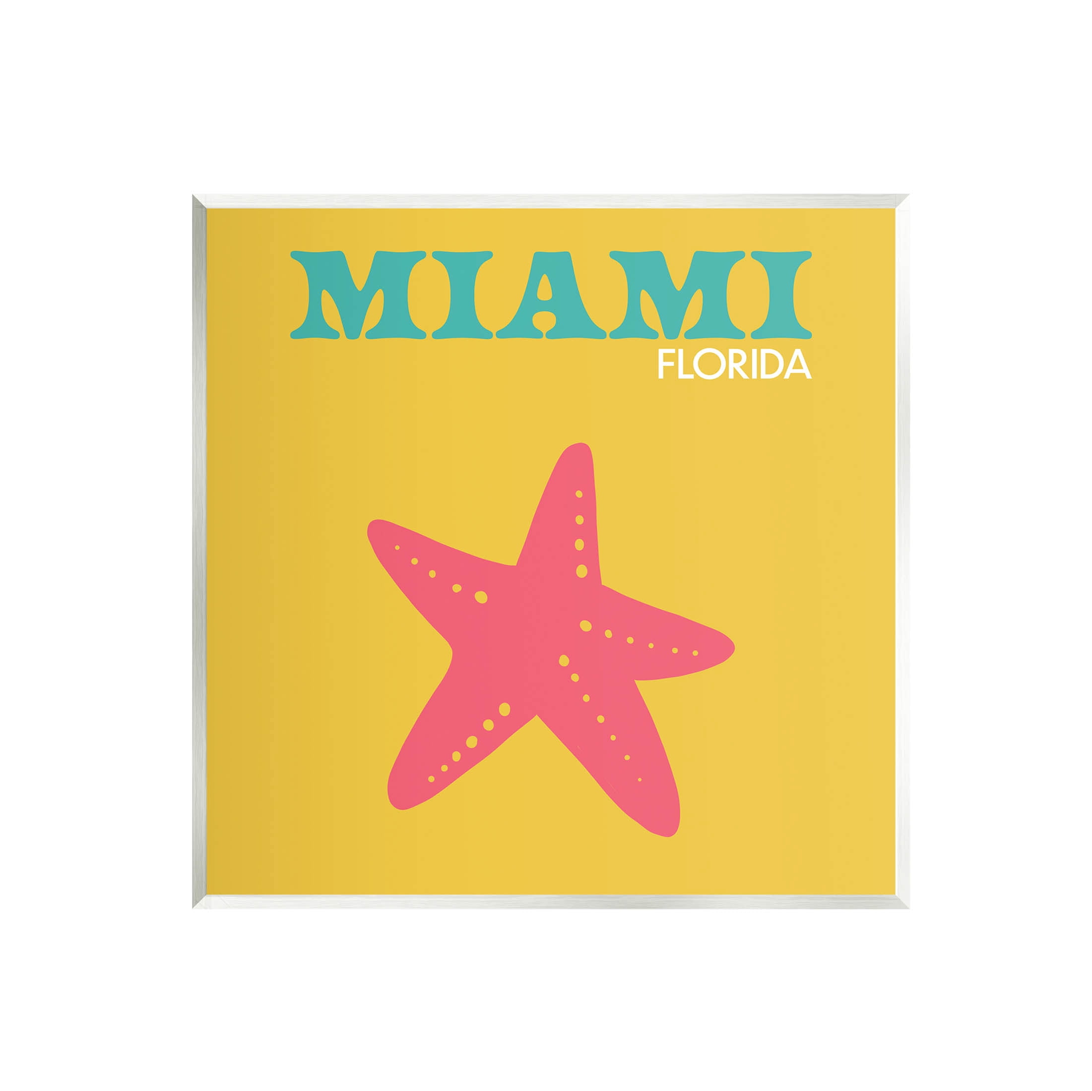 Stupell Industries Vivid Miami Starfish Silhouette Graphic Art Unframed Art Print Wall Art, Design by The Saturday Evening Post