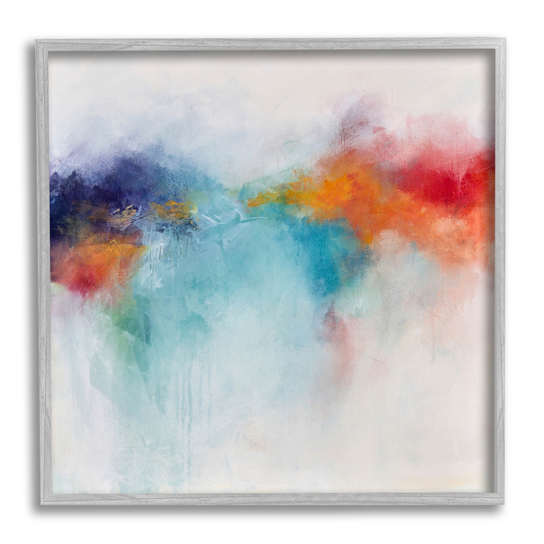 Stupell Industries Vivid Modern Bold Arrangement Painting Gray Framed Art Print Wall Art, Design by Karen Hale