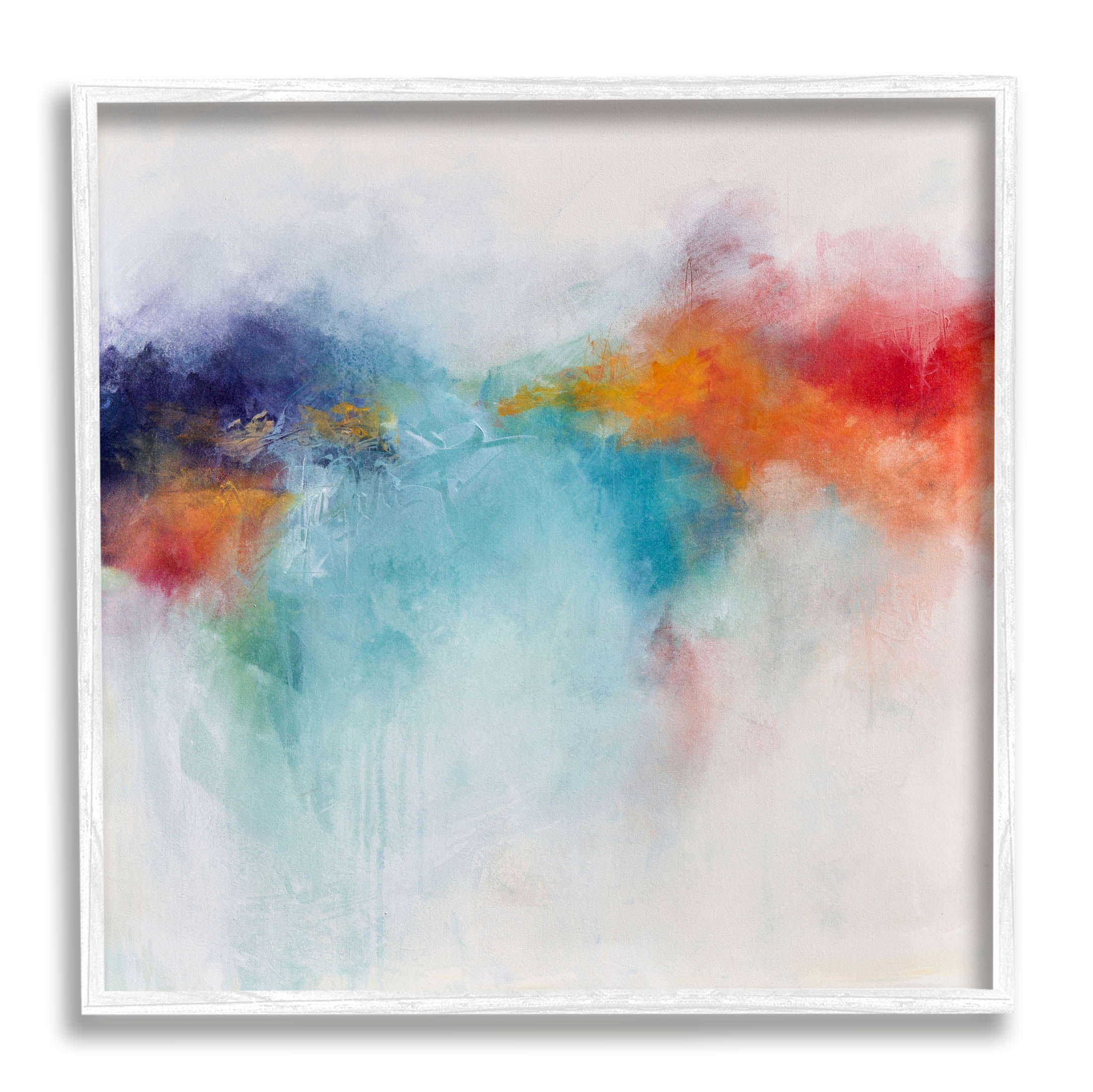 Stupell Industries Vivid Modern Bold Arrangement Painting White Framed Art Print Wall Art, Design by Karen Hale