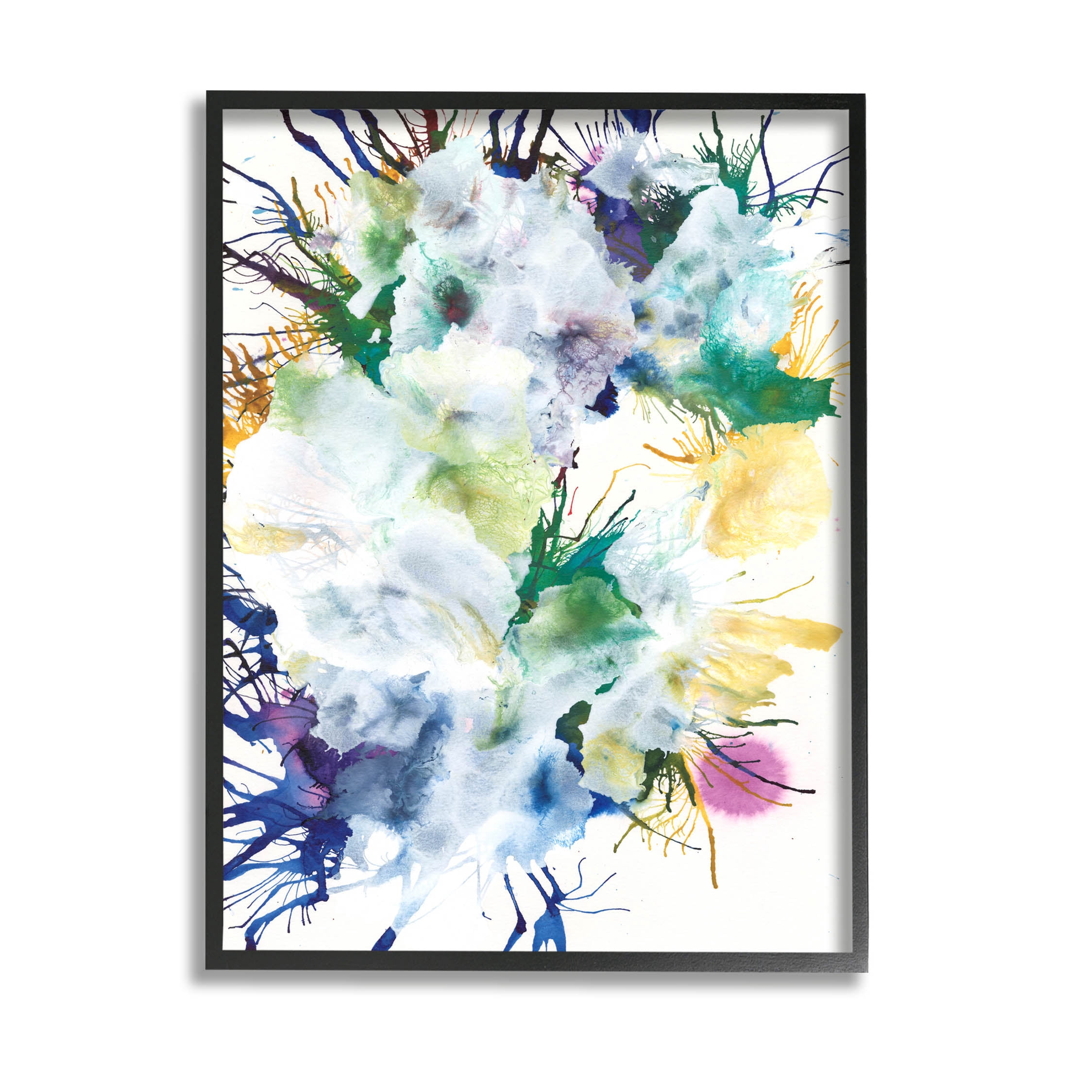 Stupell Industries Vivid Modern Chaotic Splatter Graphic Art Black Framed Art Print Wall Art, Design by Jodi Fuchs