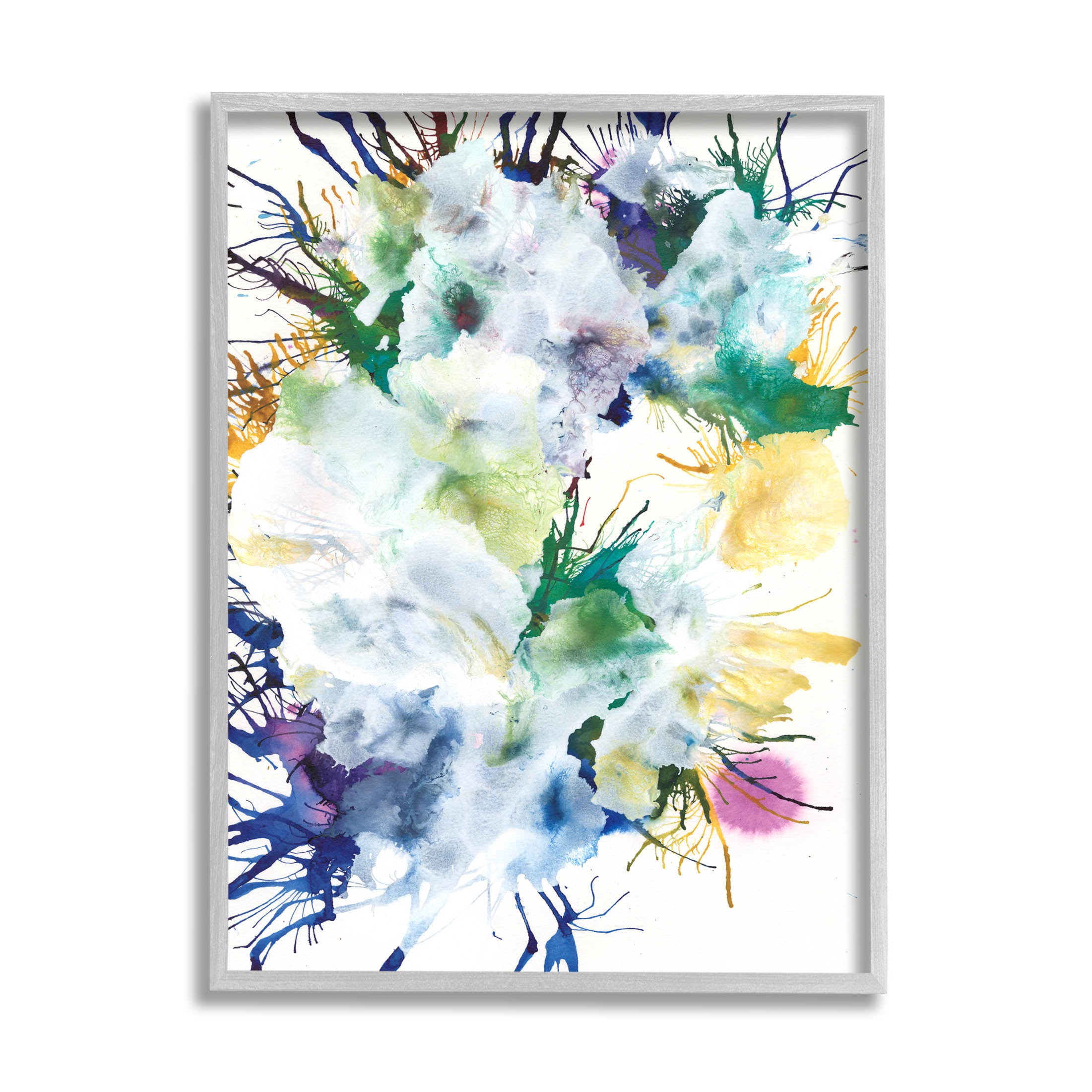 Stupell Industries Vivid Modern Chaotic Splatter Graphic Art Gray Framed Art Print Wall Art, Design by Jodi Fuchs