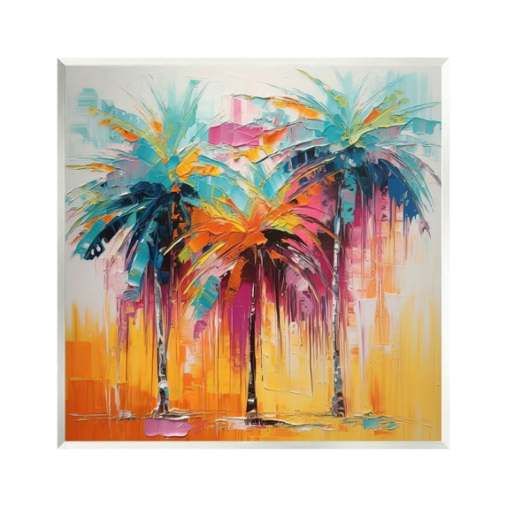Stupell Industries Vivid Modern Palms Botanical & Floral Painting Unframed Art Print Wall Art, 12 x 12