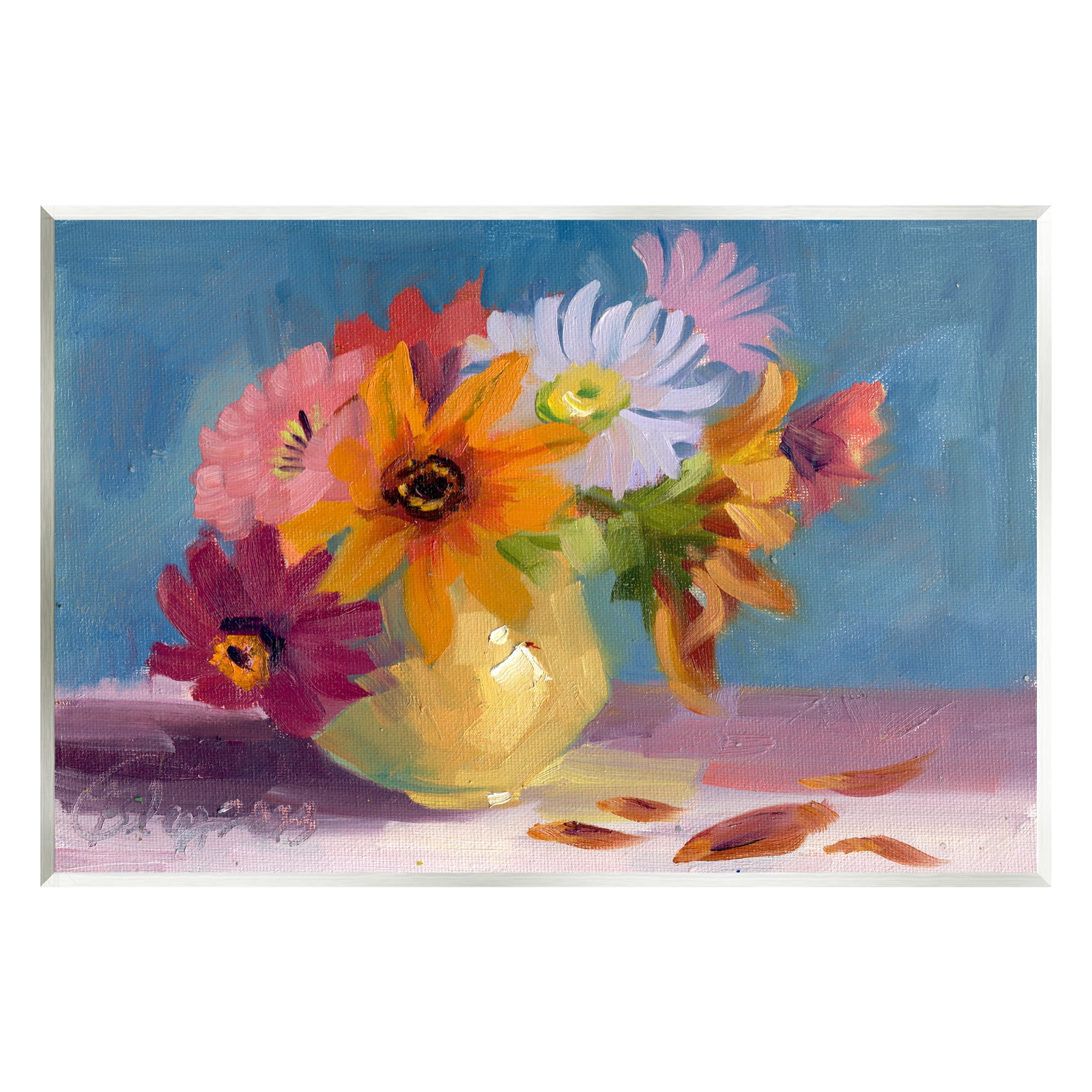 Stupell Industries Vivid Mums Painting Botanical & Floral Painting Unframed Art Print Wall Art, 19 x 13