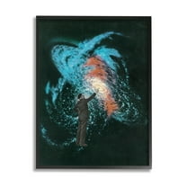 Stupell Industries Vivid Nebula Collage Surreal Person Graphic Art Black Framed Art Print Wall Art, Design by Matheus Lopes Castro