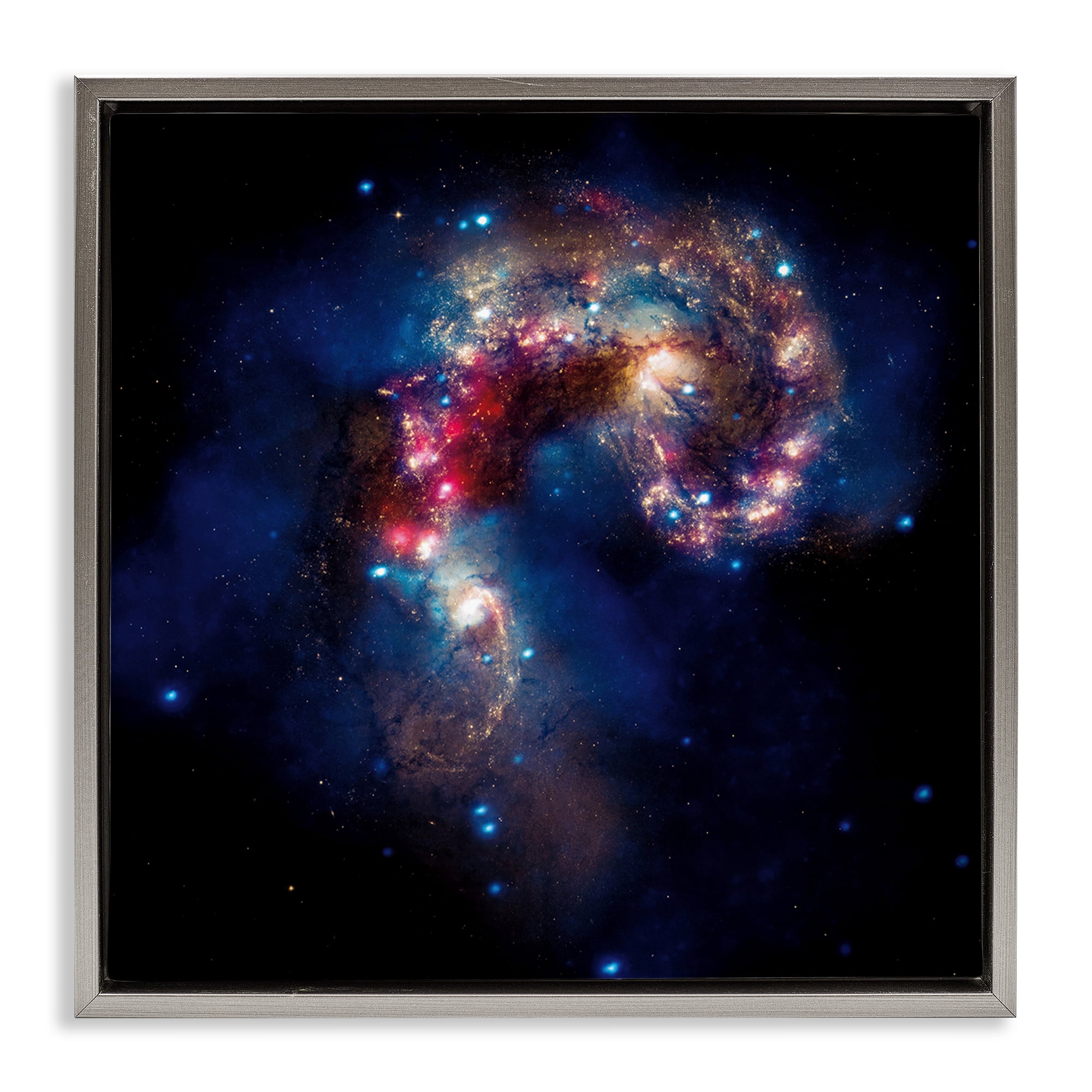 Stupell Industries Vivid Nebula Galaxy Astrology & Stars Photography Gray Floater Framed Canvas Art Print Wall Art, 25 x 25
