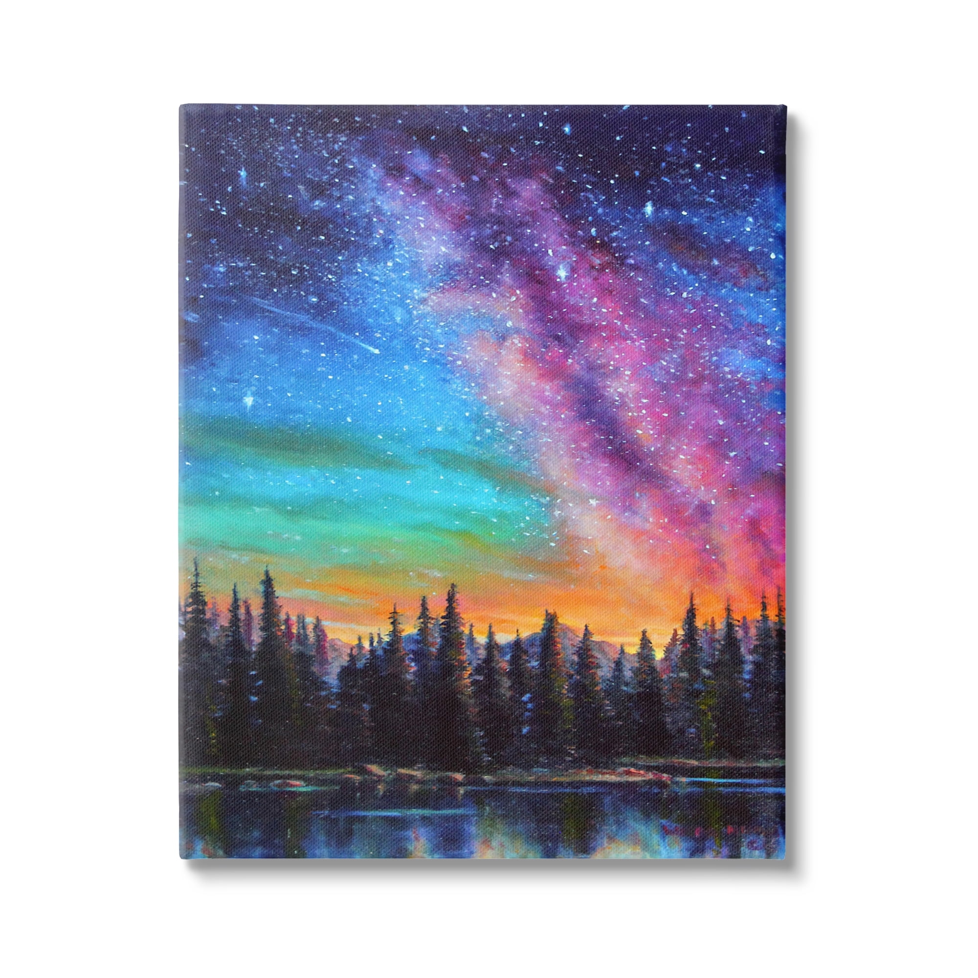 Stupell Industries Vivid Nebula Landscape Nature Painting Gallery Wrapped Canvas Print Wall Art, 36 x 48