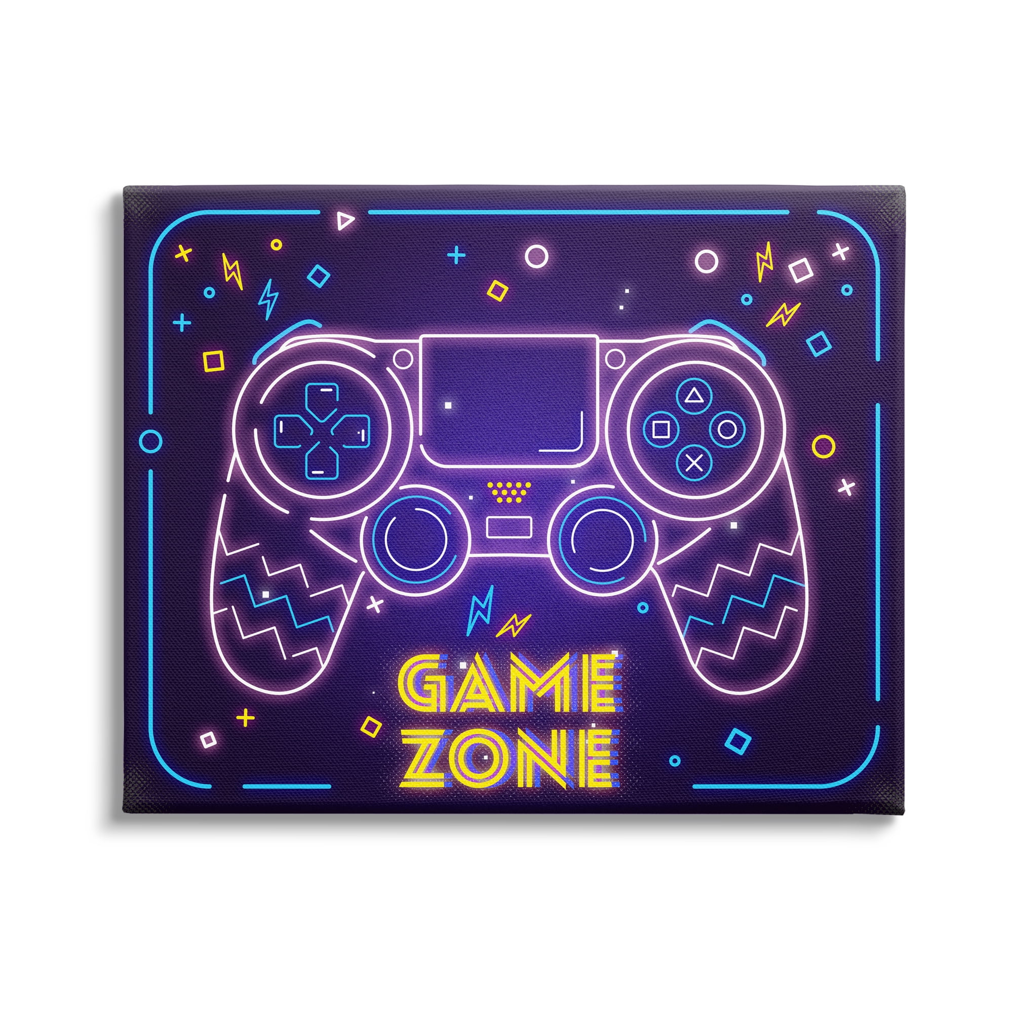 Stupell Industries Vivid Neon Style Game Zone Arcade Gamer Sign , 40 x 30, Design by Ziwei Li