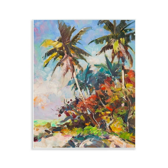 Stupell Industries Vivid Palm Nature Landscape Painting Unframed Art Print Wall Art, 11 x 14
