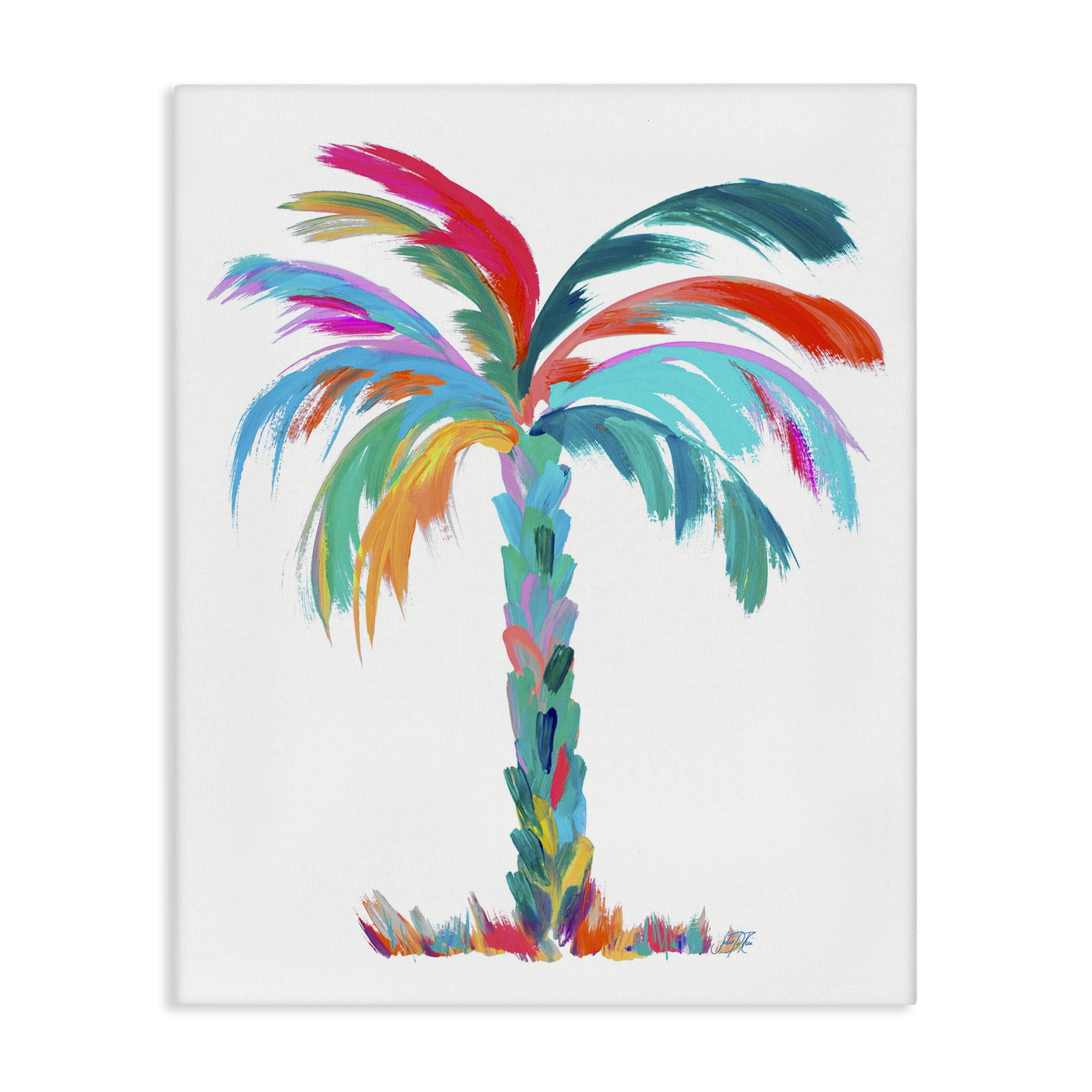 Stupell Industries Vivid Palm Tree Botanical & Floral Painting Gallery Wrapped Canvas Art Print Wall Art, 24 x 30