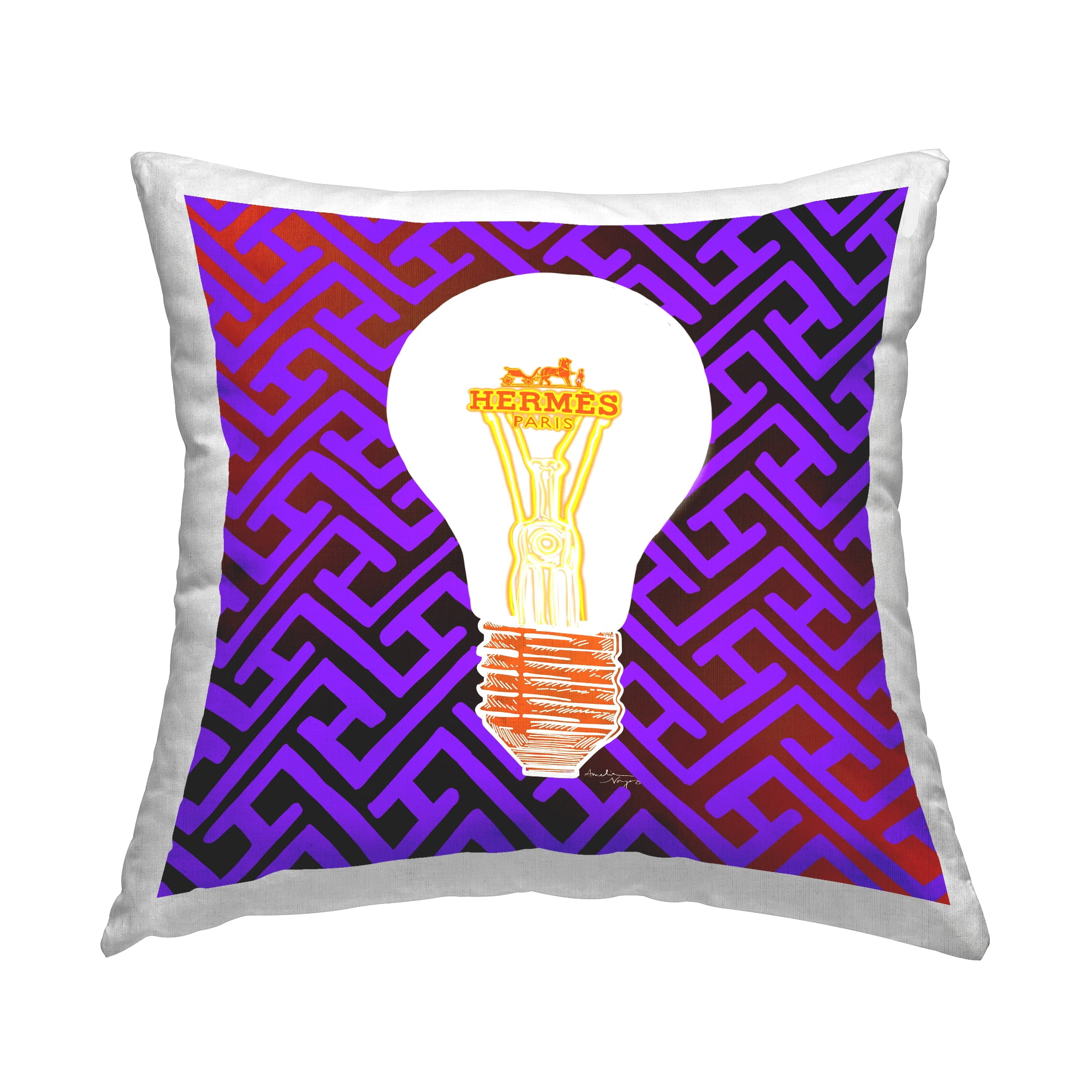 Stupell Industries Vivid Patterned Lightbulb Decorative Printed Throw Pillow, 18 x 18