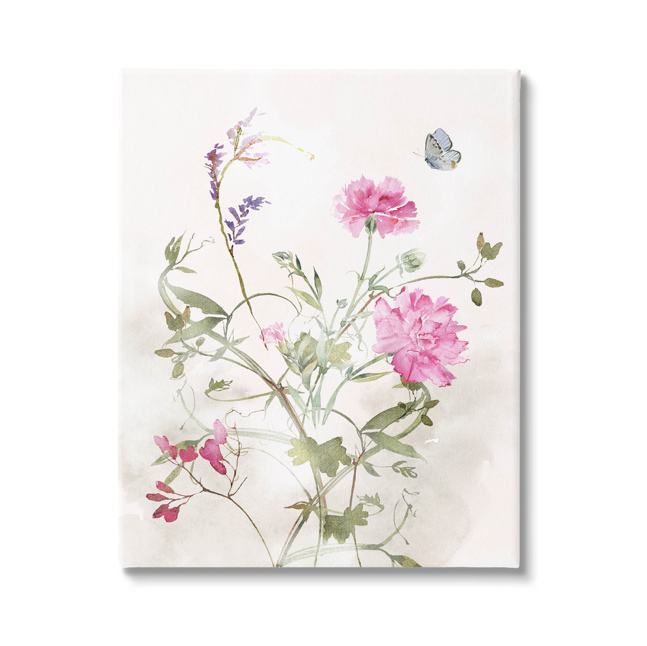 Stupell Industries Vivid Pink Carnation Blooms Graphic Art Gallery Wrapped Canvas Print Wall Art, Design by Nina Blue