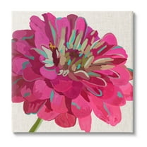 Stupell Industries Vivid Pink Dahlia Flower Bloom Botanical & Floral Painting Gallery Wrapped Canvas Print Wall Art