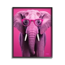 Stupell Industries Vivid Pink Elephant Animals & Insects Painting Black Framed Art Print Wall Art, 11 x 14