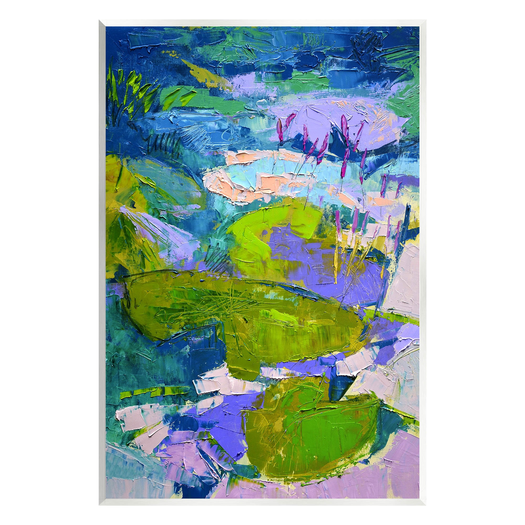 Stupell Industries Vivid Pond Lily Lotus Flowers Floating Painting Unframed Art Print Wall Art, Design by Dorothy Fagan