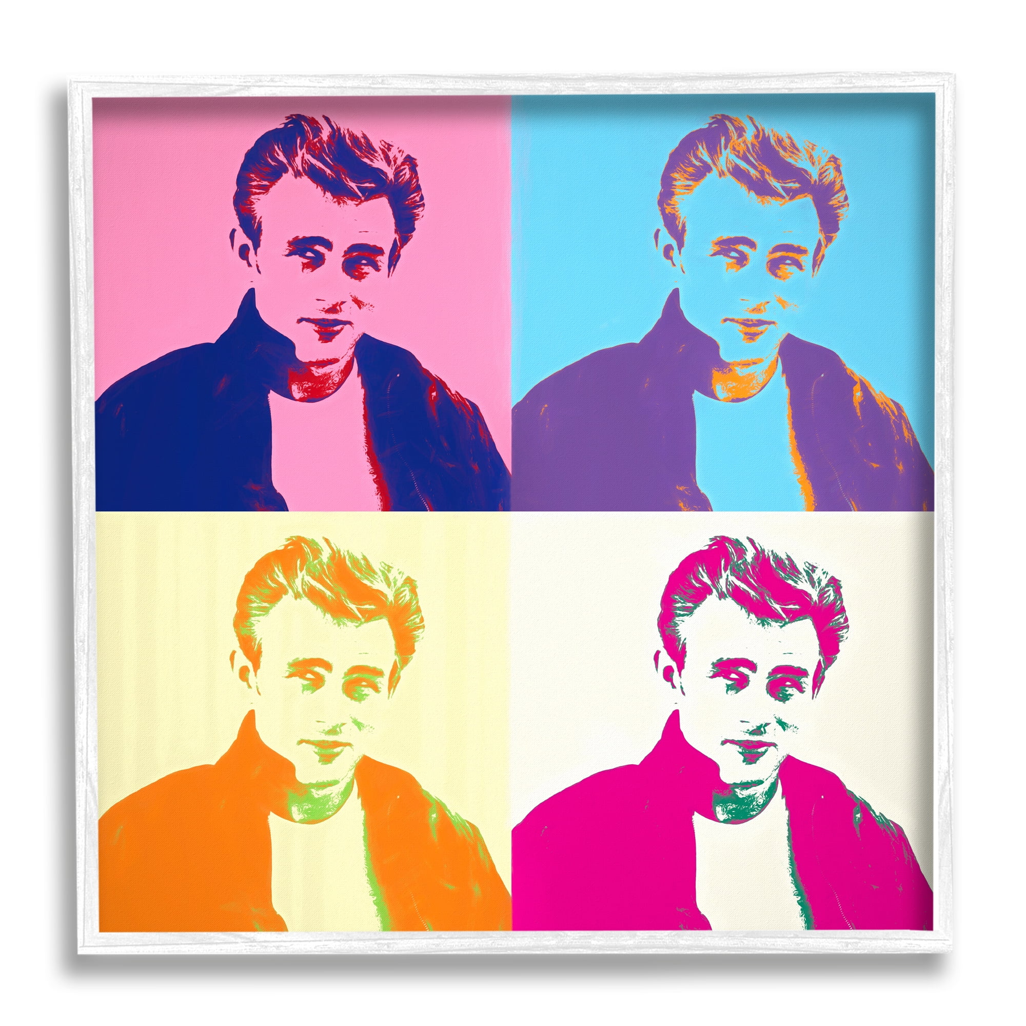 Stupell Industries Vivid Pop Style Portrait Squares Person Man Framed Wall Art, 12 x 12, Design by AbcArtAttack