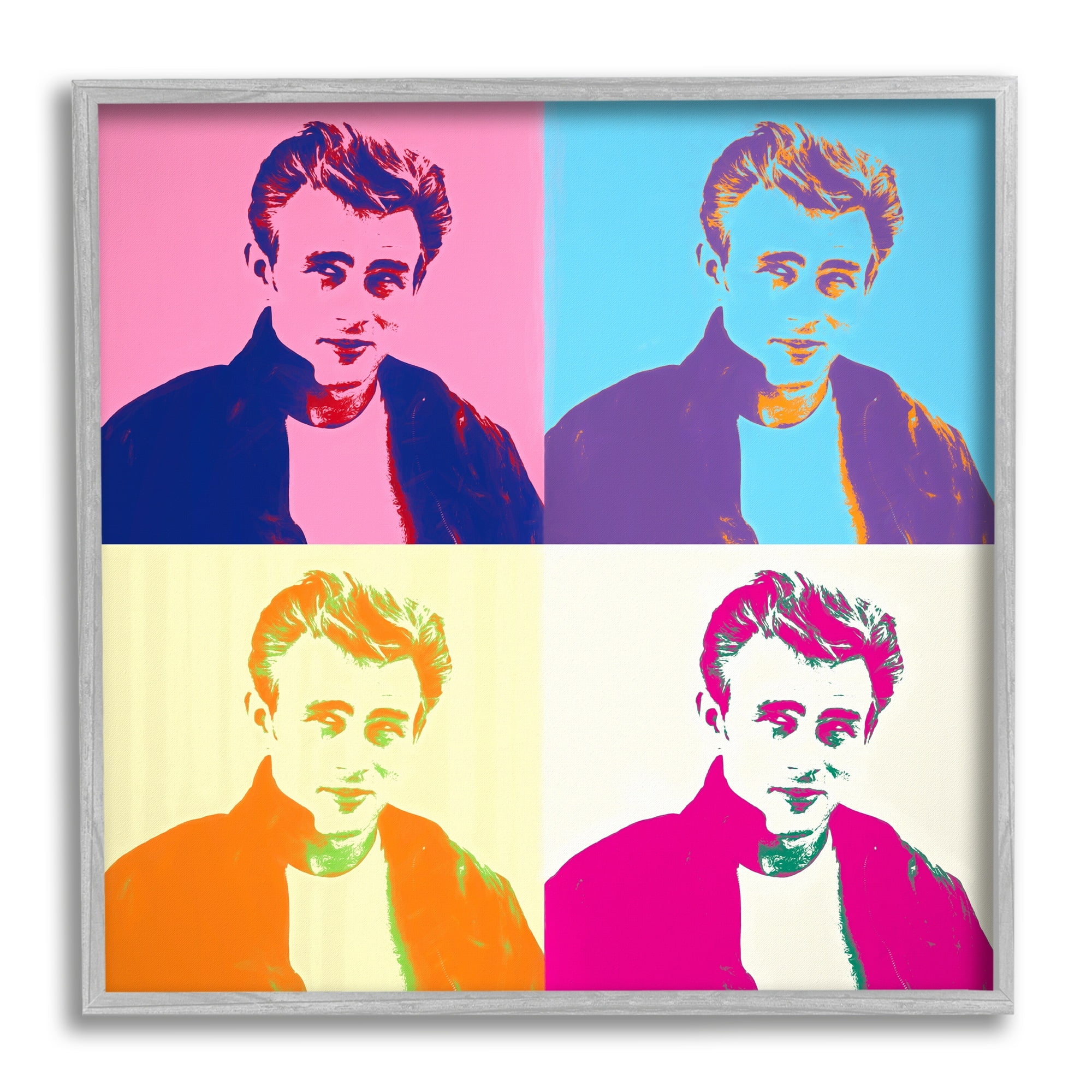 Stupell Industries Vivid Pop Style Portrait Squares Person Man Framed Wall Art, 24 x 24, Design by AbcArtAttack