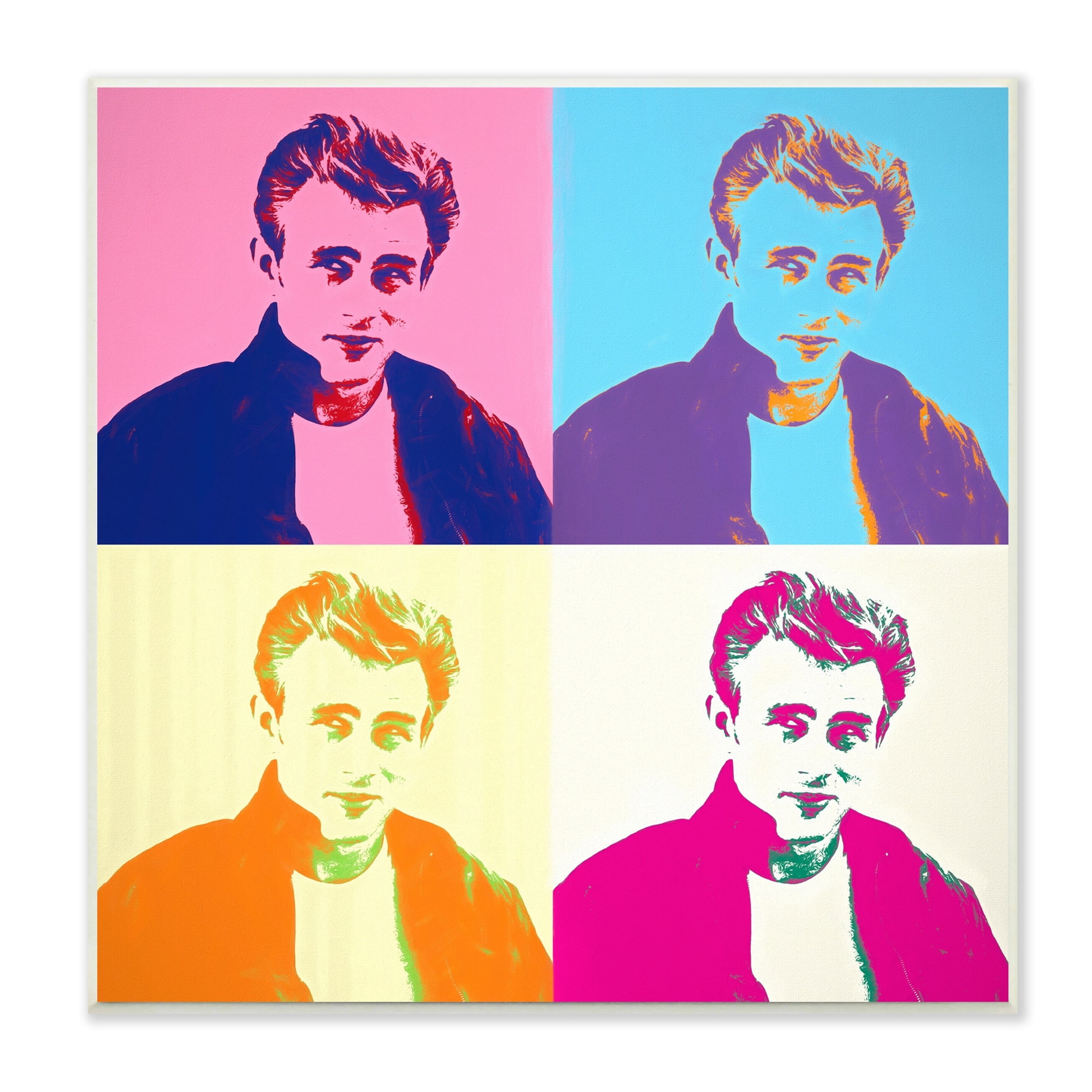 Stupell Industries Vivid Pop Style Portrait Squares Person Man Wood Wall Art, 12 x 12, Design by AbcArtAttack