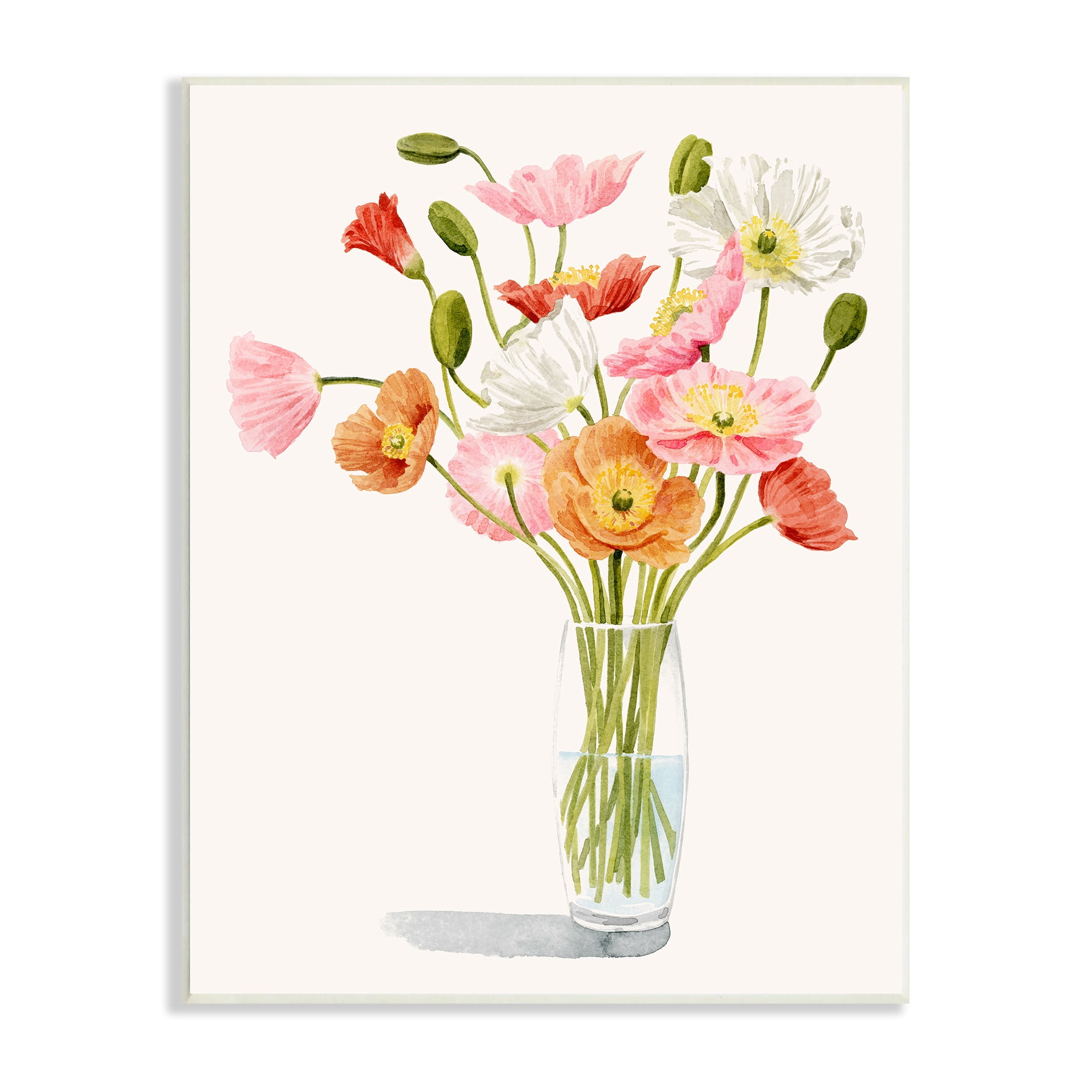 Stupell Industries Vivid Poppies Glass Floral Bouquet Arrangement ,13 x 19, Design by Grace Popp