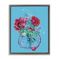 thumbnail image 1 of Stupell Industries Contemporary Vivid Poppies in Clear Vase Brown Floating Frame Canvas Art, 25 x 31, by Susan Lugar, 1 of 7