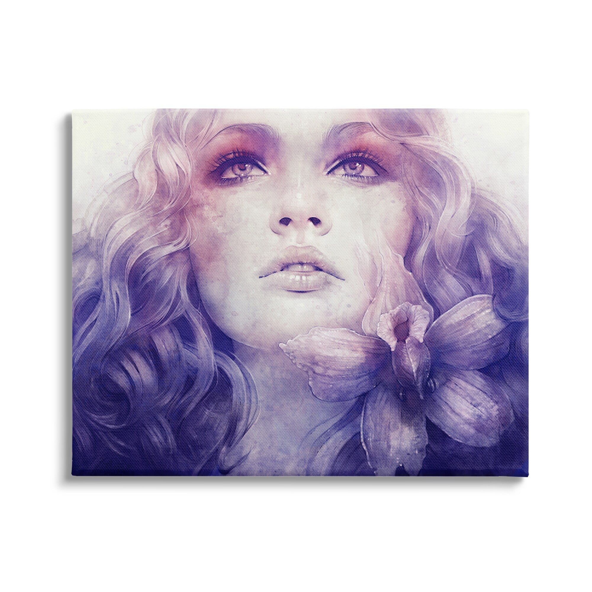 Stupell Vivid Purple Flower Blossom Woman Flowing Hair Canvas Wall Art, 30 x 24, Design by Anna Dittman