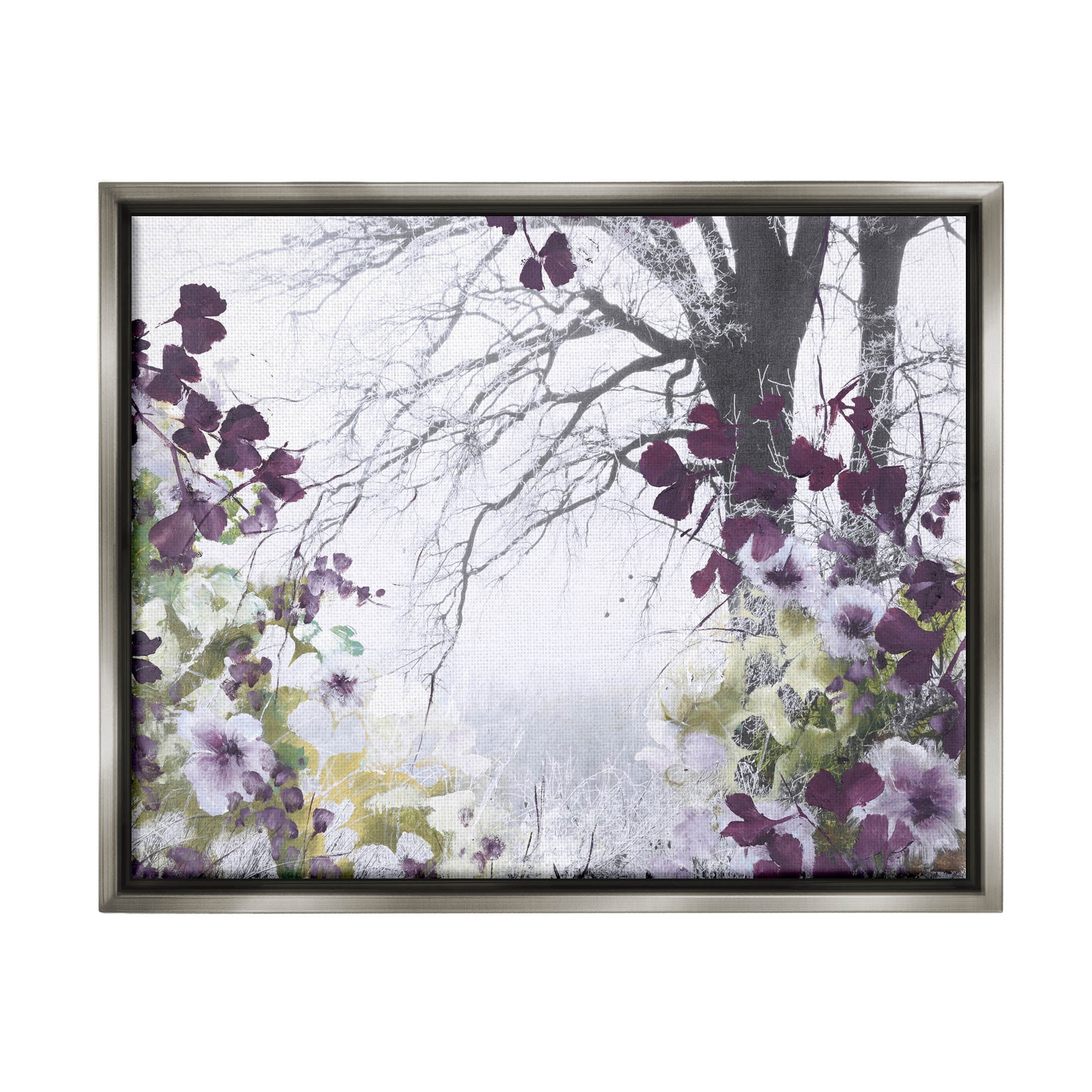 Stupell Industries Vivid Purple Woodland Blooms Photograph Luster Gray Floating Framed Canvas Print Wall Art, Design by Design Fabrikken