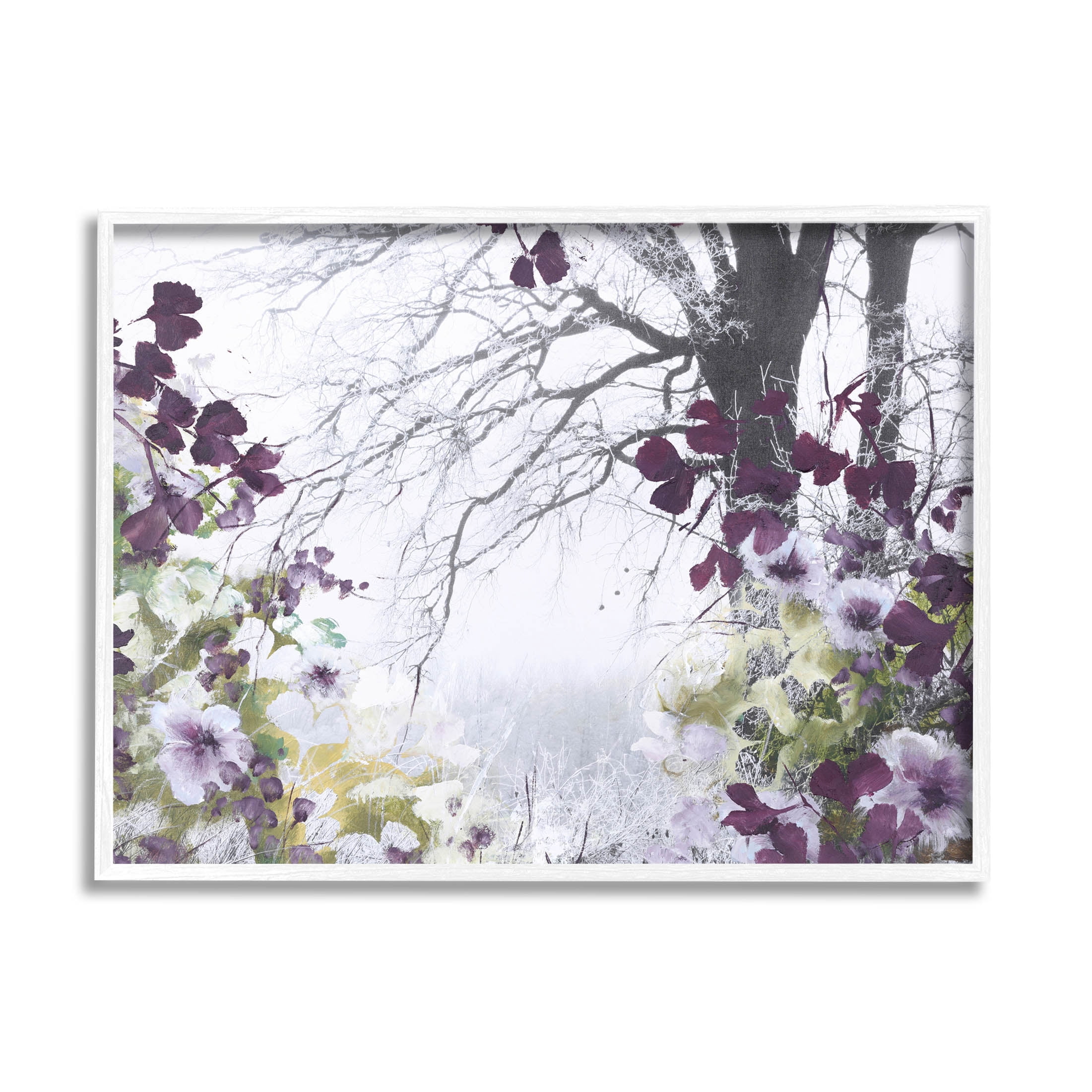 Stupell Industries Vivid Purple Woodland Blooms Photograph White Framed Art Print Wall Art, Design by Design Fabrikken
