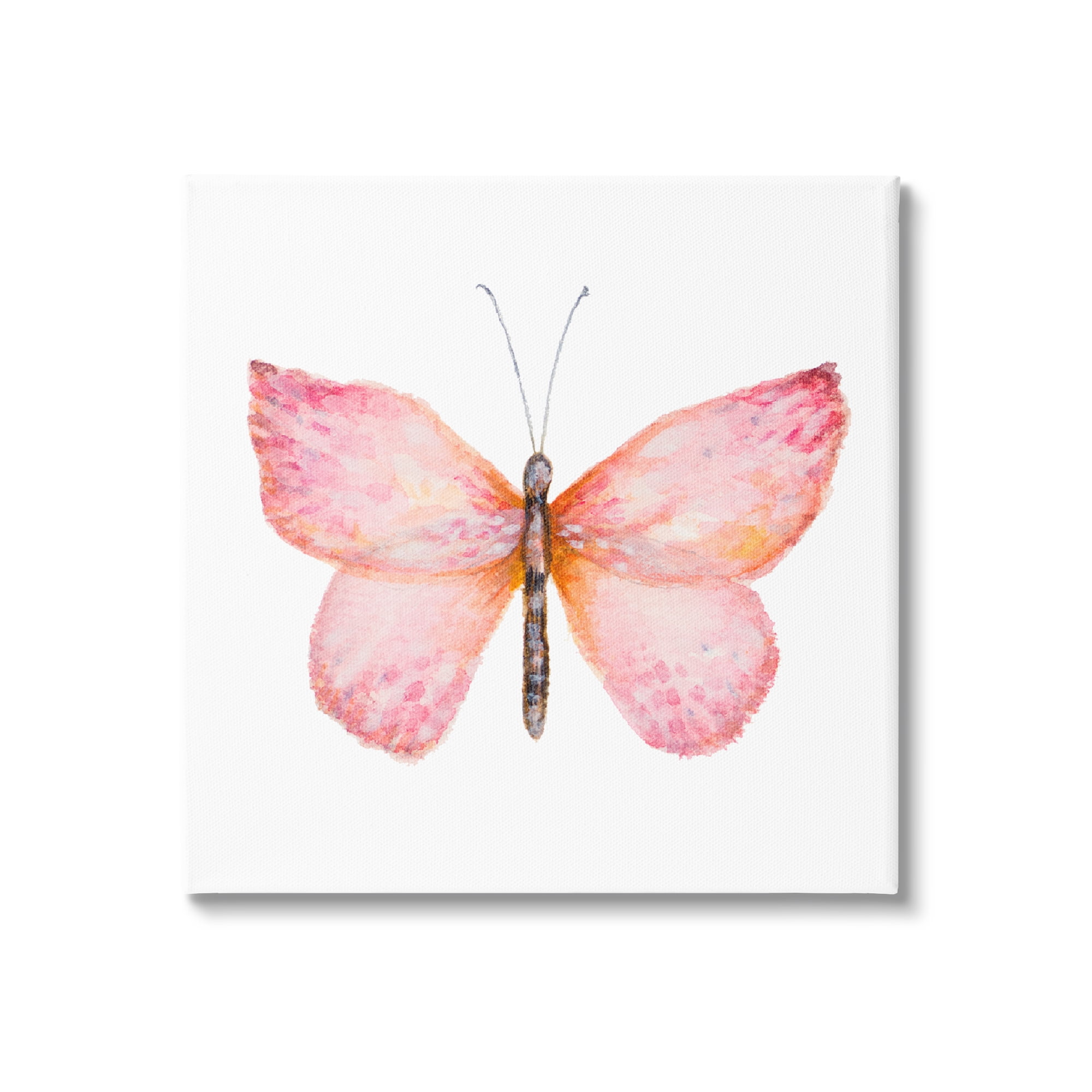 Stupell Industries Vivid Red Butterfly Watercolor Detail Insect Painting Painting Gallery Wrapped Canvas Print Wall Art, Design by Janice Gaynor