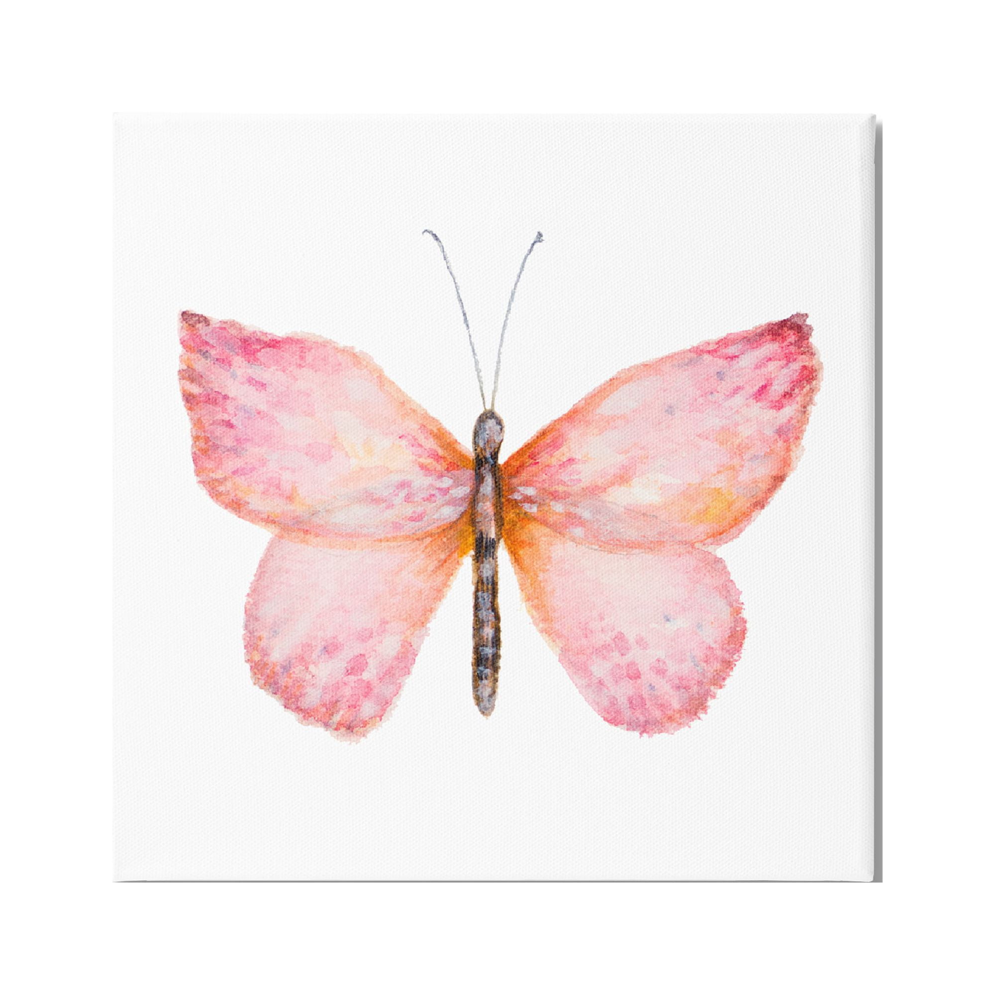 Stupell Industries Vivid Red Butterfly Watercolor Detail Insect Painting Painting Gallery Wrapped Canvas Print Wall Art, Design by Janice Gaynor