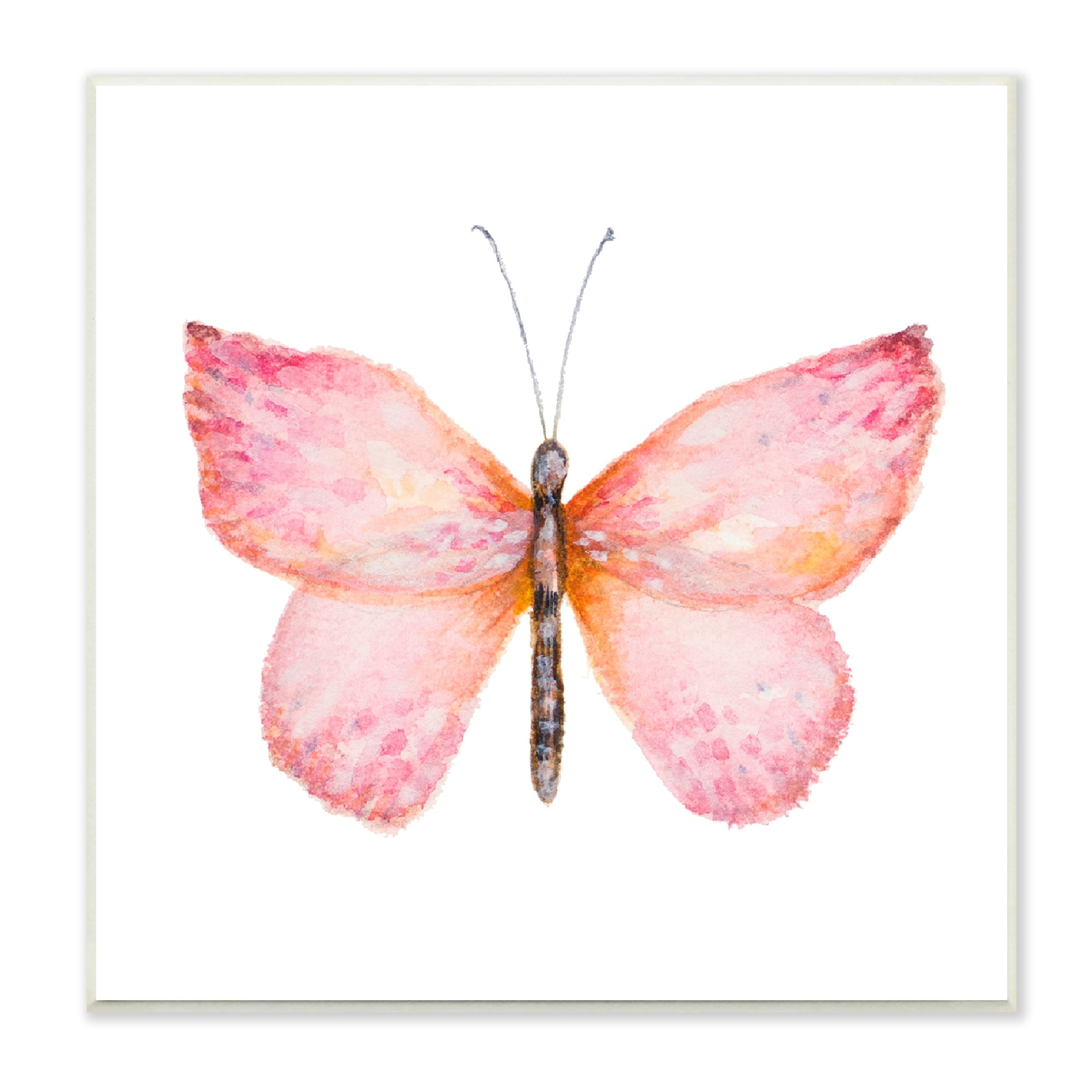 Stupell Industries Vivid Red Butterfly Watercolor Detail Insect Painting Painting Unframed Art Print Wall Art, Design by Janice Gaynor