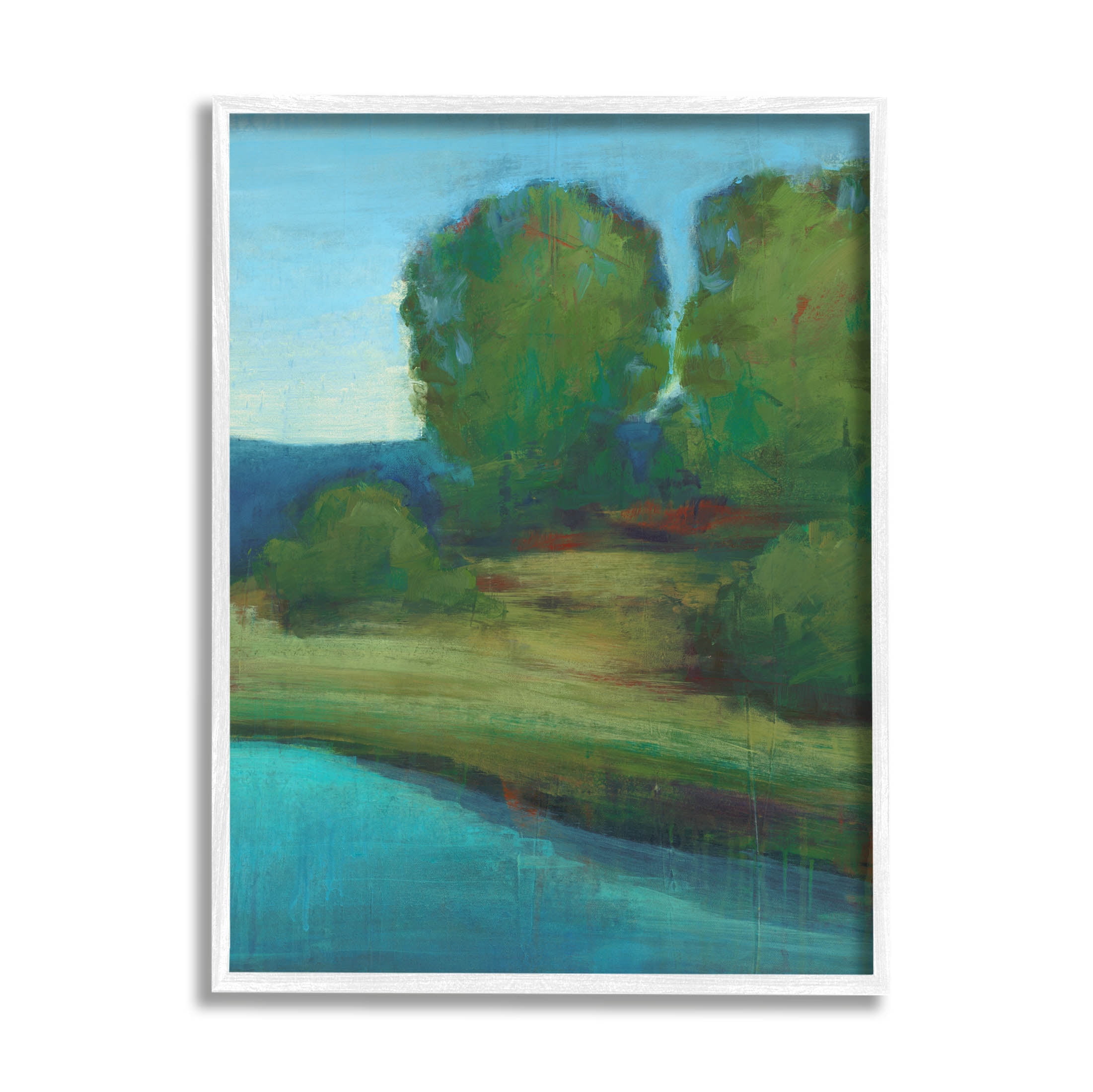 Stupell Industries Vivid River Forest Scenery Painting White Framed Art Print Wall Art, Design by Stacy D'Aguiar
