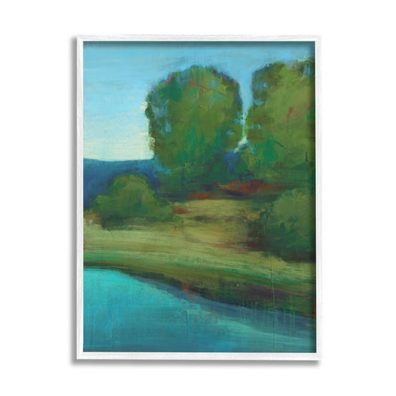 Stupell Industries Vivid River Forest Scenery Painting White Framed Art Print Wall Art, Design by Stacy D'Aguiar