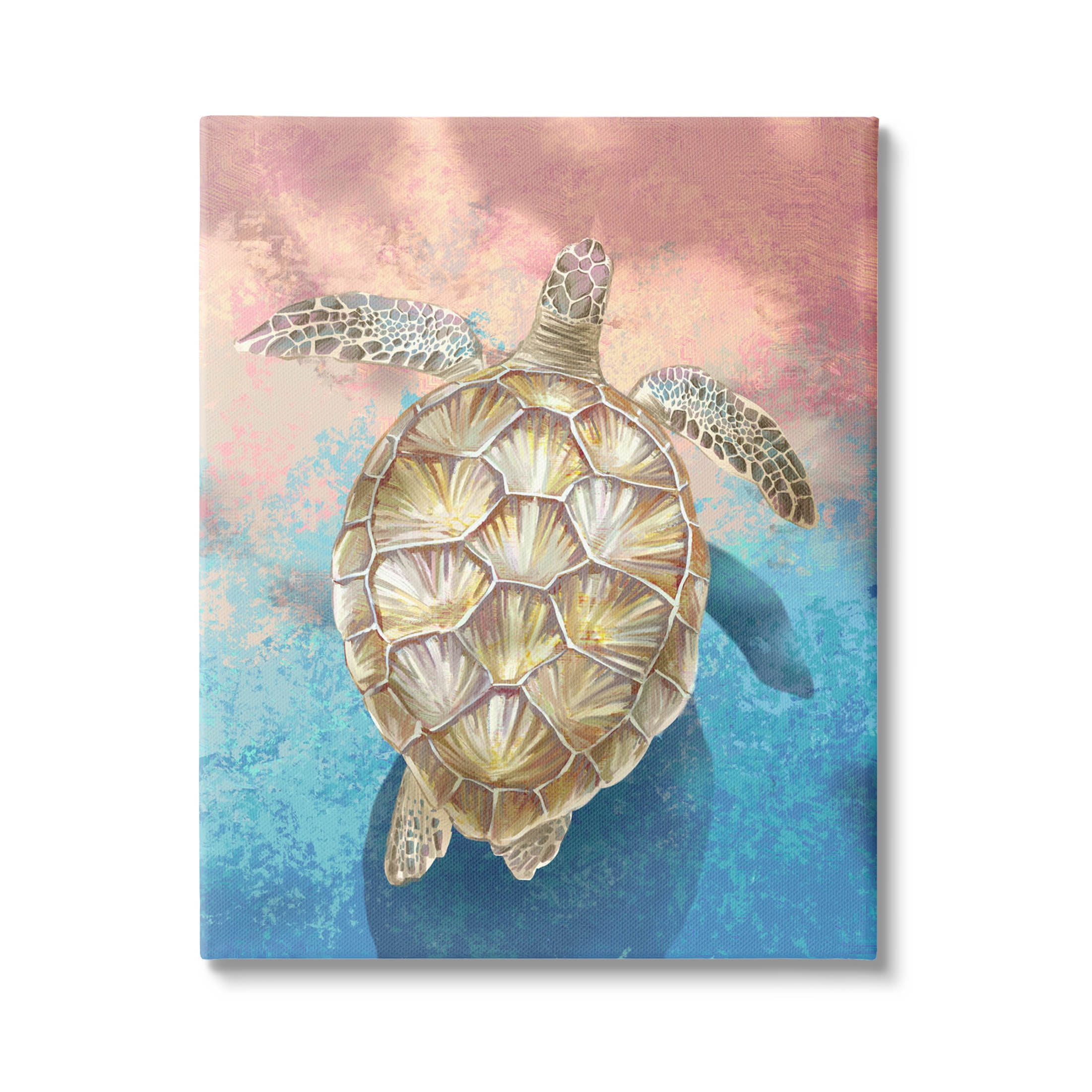 Stupell Industries Vivid Sea Turtle Swimming Painting Gallery Wrapped Canvas Print Wall Art, Design by Ziwei Li