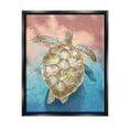 thumbnail image 1 of Stupell Industries Vivid Sea Turtle Swimming Painting Jet Black Floating Framed Canvas Print Wall Art, Design by Ziwei Li, 1 of 6