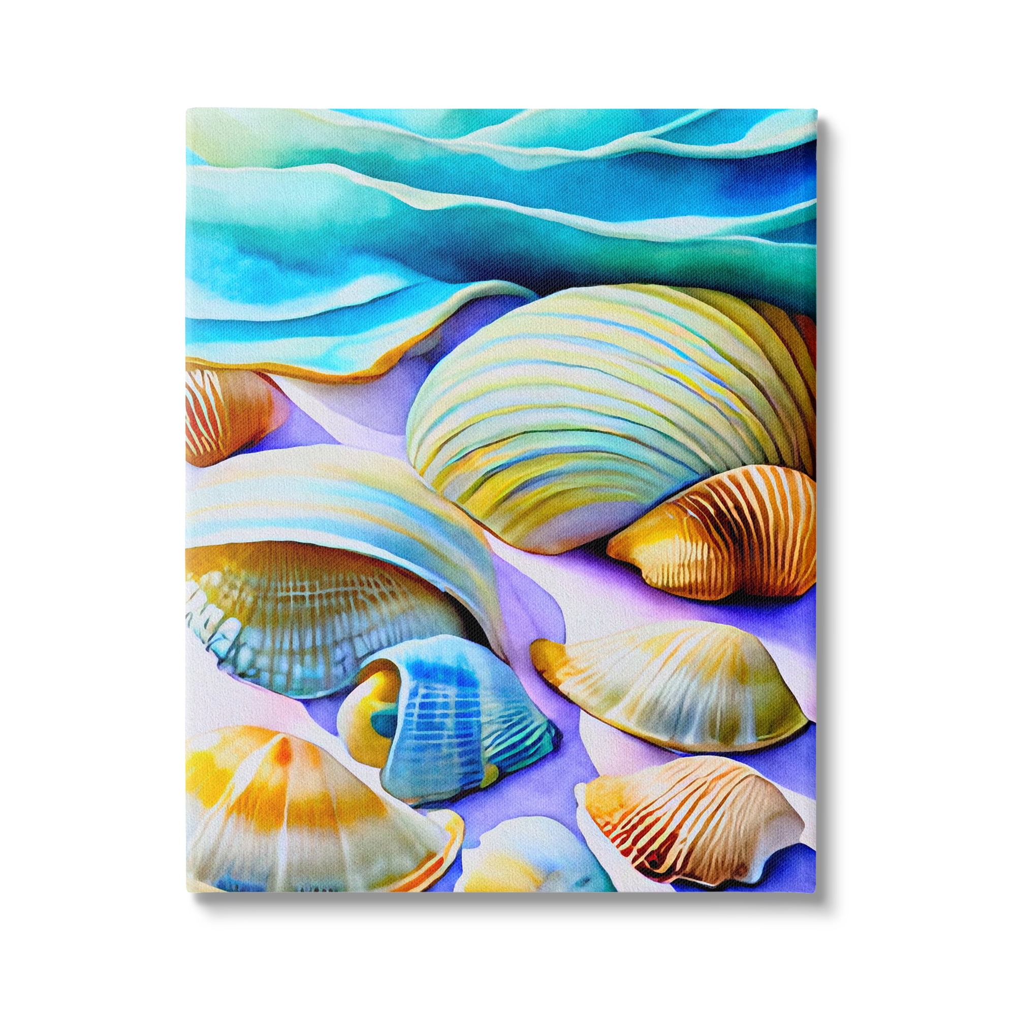 Stupell Industries Vivid Shells Abstraction Nature Painting Gallery Wrapped Canvas Print Wall Art, 36 x 48