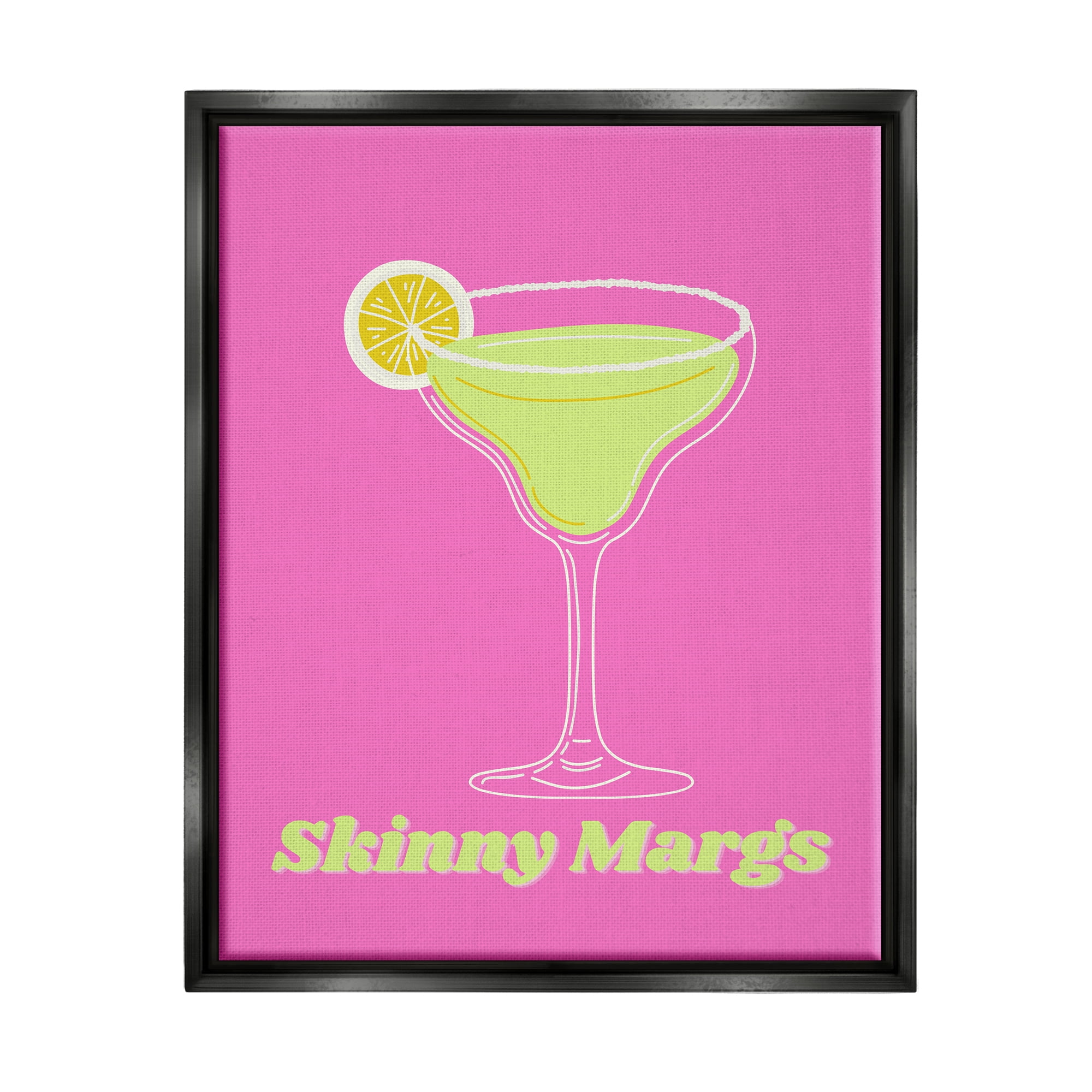 Stupell Industries Vivid Skinny Margs Food & Beverage Painting Black Floater Framed Canvas Art Print Wall Art, 17 x 21