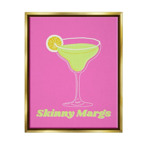 Stupell Industries Vivid Skinny Margs Food & Beverage Painting Gold Floater Framed Canvas Art Print Wall Art, 17 x 21