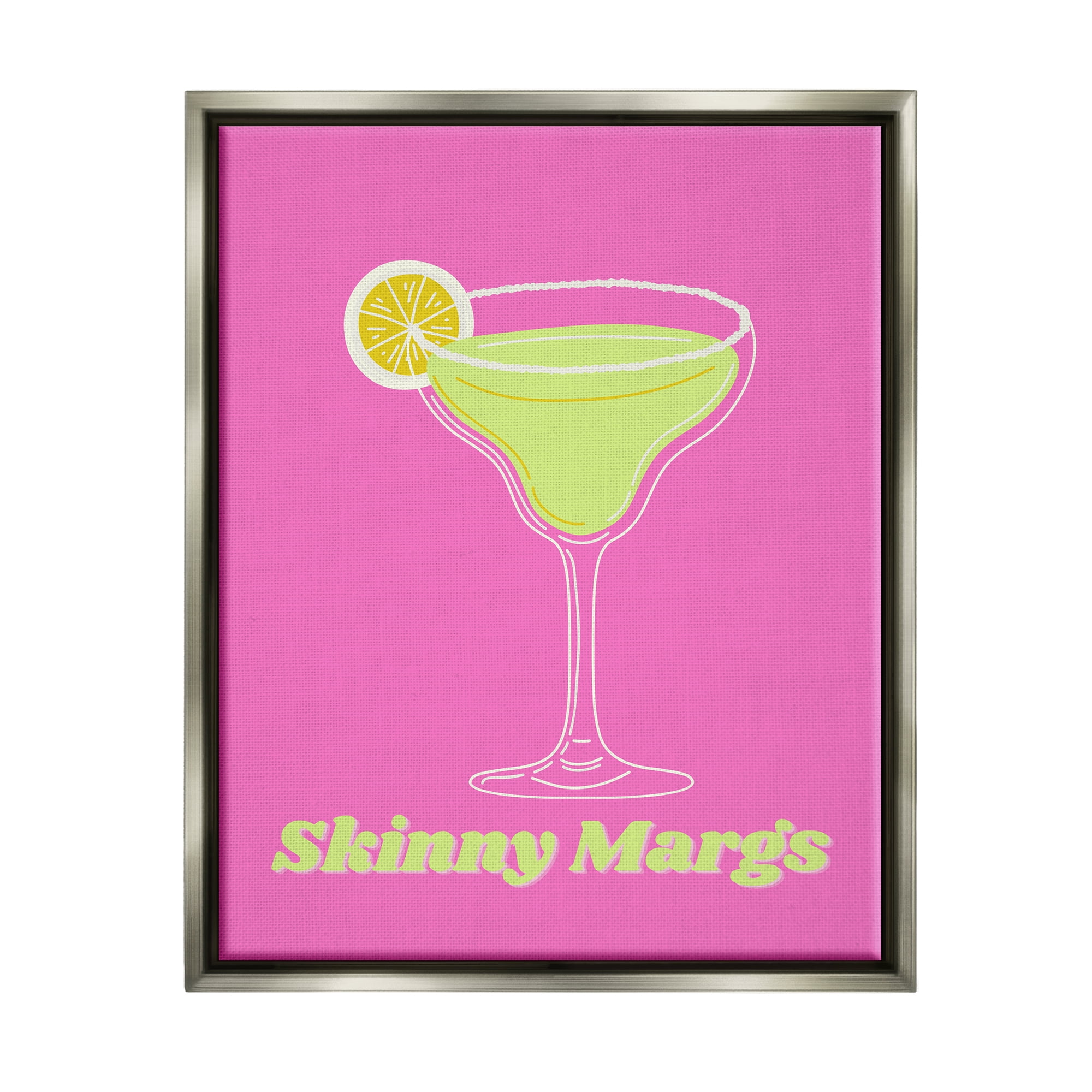 Stupell Industries Vivid Skinny Margs Food & Beverage Painting Gray Floater Framed Canvas Art Print Wall Art, 17 x 21
