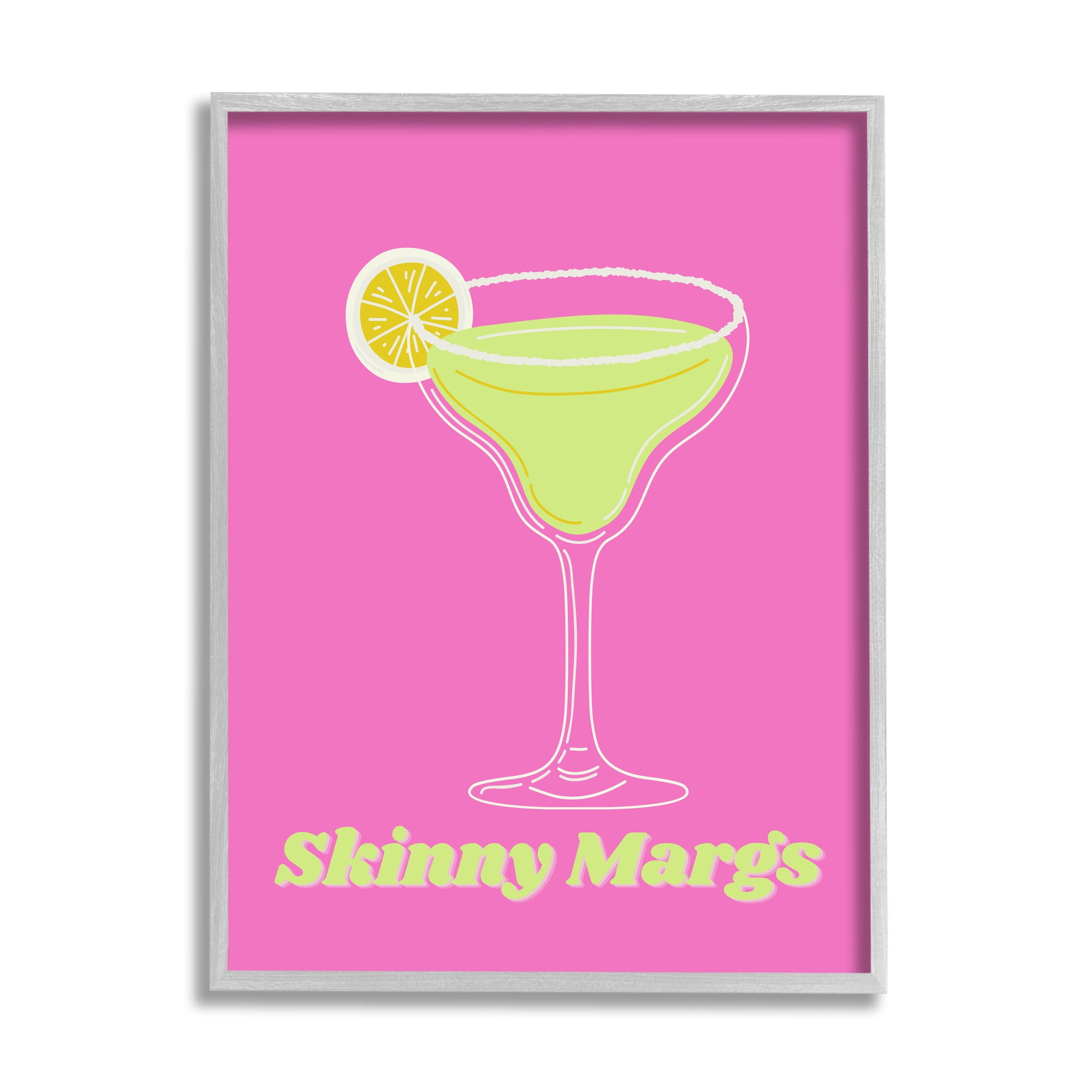 Stupell Industries Vivid Skinny Margs Food & Beverage Painting Gray Framed Art Print Wall Art, 16 x 20