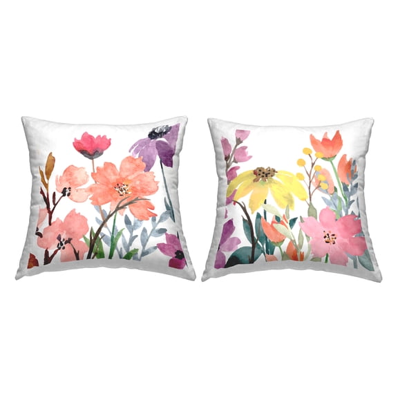 Stupell Industries Vivid Spring Wildflowers Decorative Printed Throw Pillow, 18 x 18