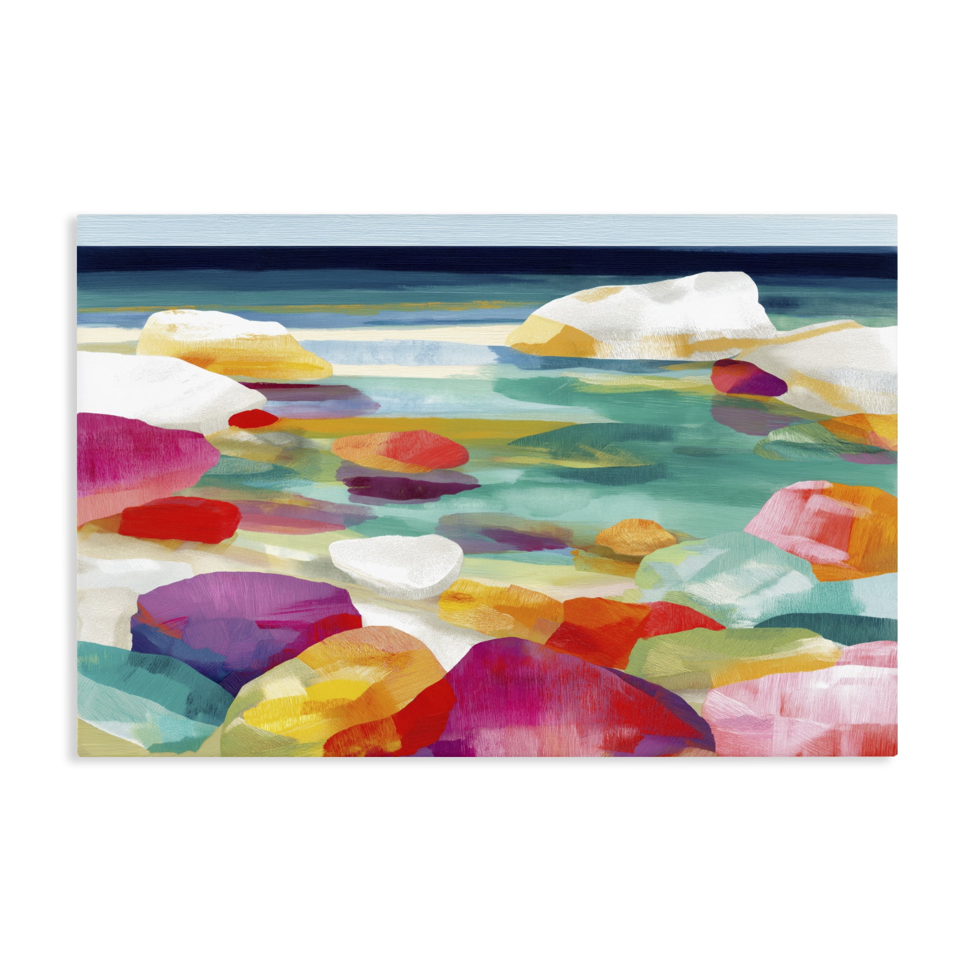 Stupell Industries Vivid Stones By The Shore Canvas Wall Art, design by Chromatic Storm Studio