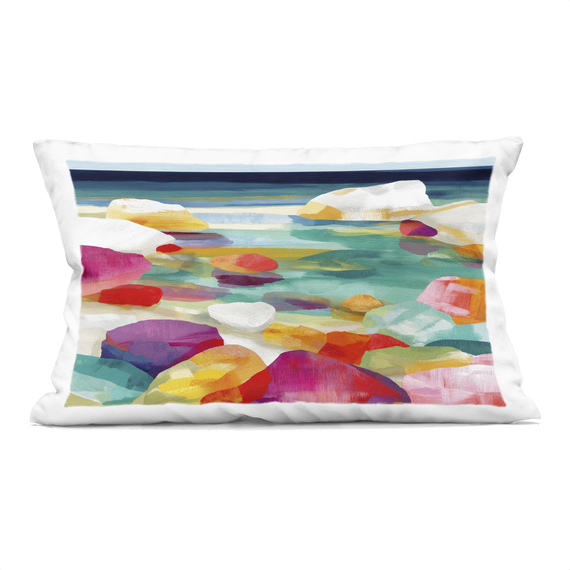 Stupell Industries Vivid Stones By The Shore Decorative Printed Throw Pillow, design by Chromatic Storm Studio, 14 x 7 x 20